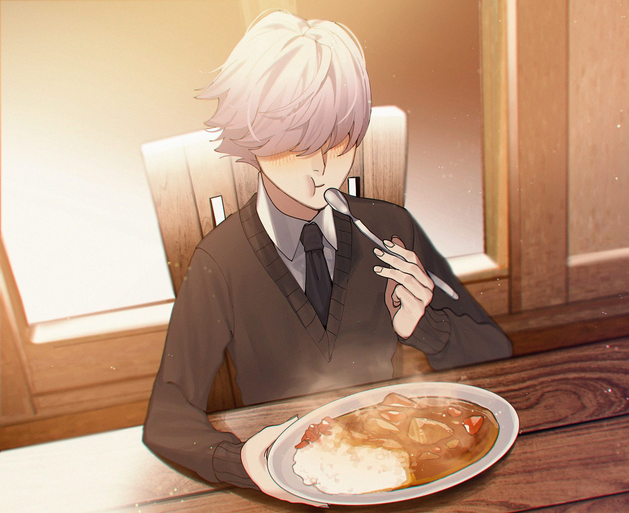 Usui Masaya from Club Suicide eating curry HD Wallpaper