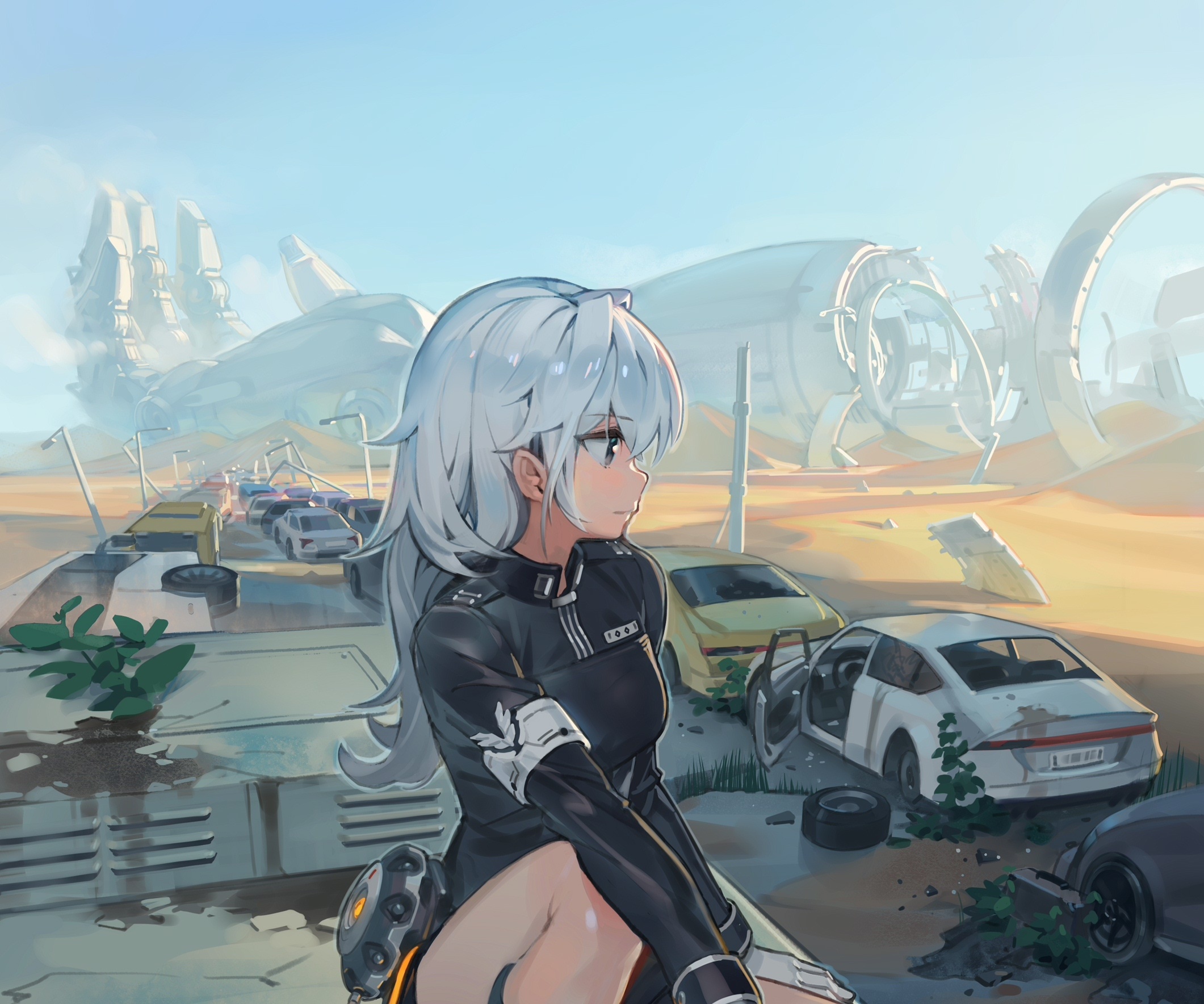 Dio from Tetra Cube in a post-apocalyptic landscape HD Wallpaper