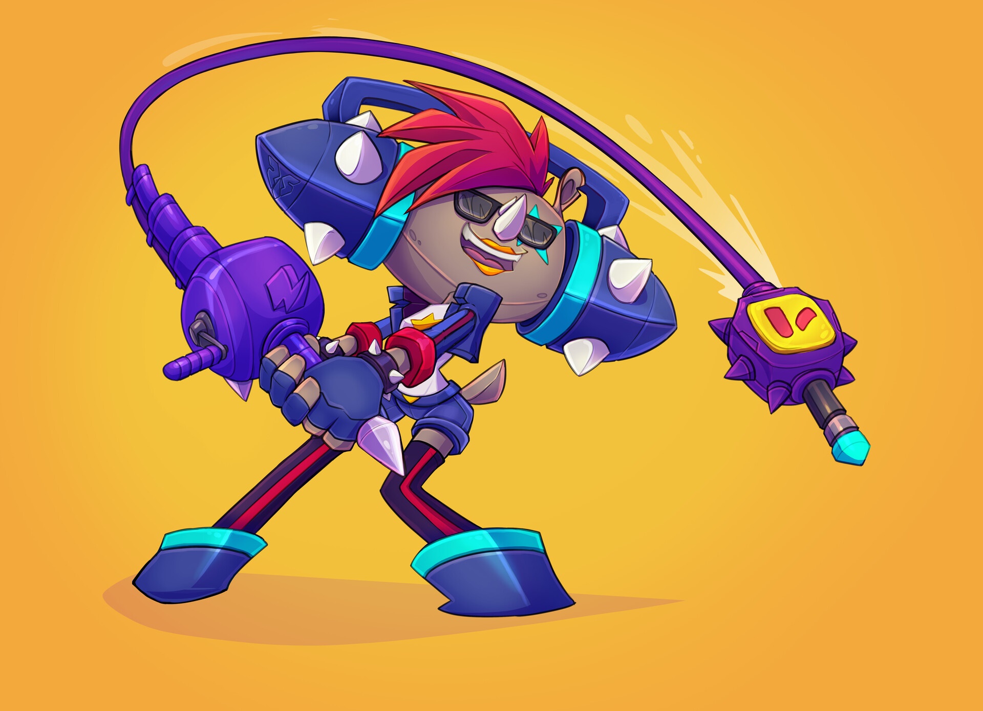 Monomals character with whip and blaster HD Wallpaper