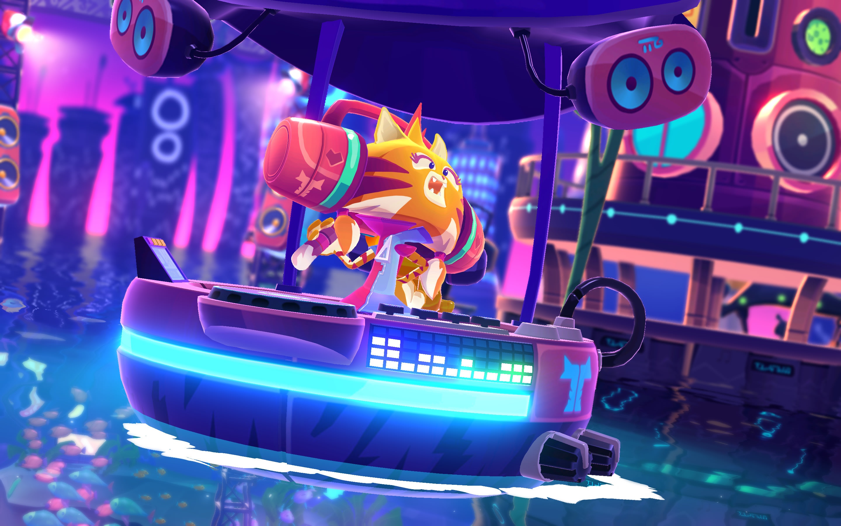Monomals DJ Cat on a Boat HD Wallpaper
