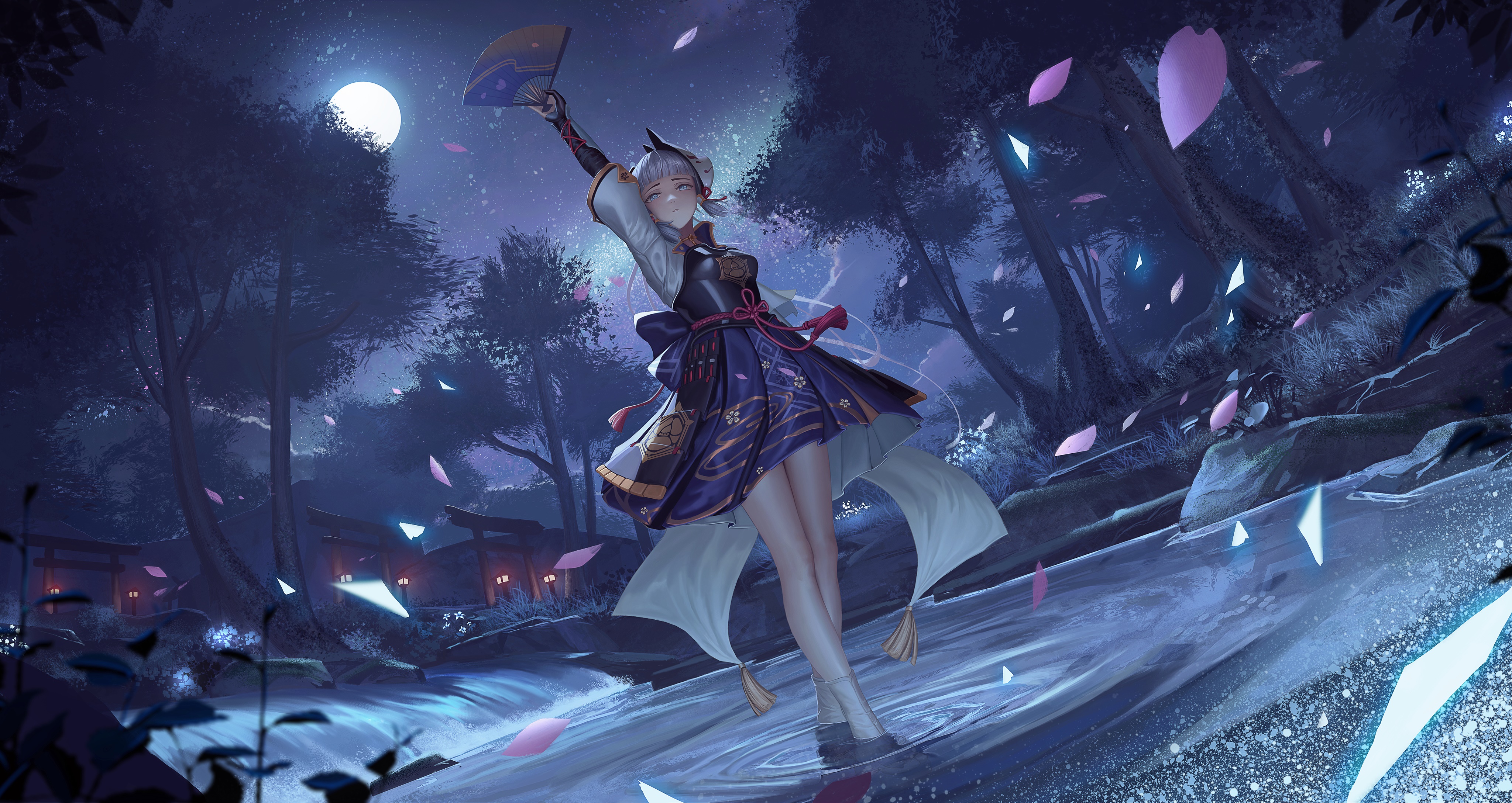 Kamisato Ayaka from Genshin Impact 4K HD Wallpaper