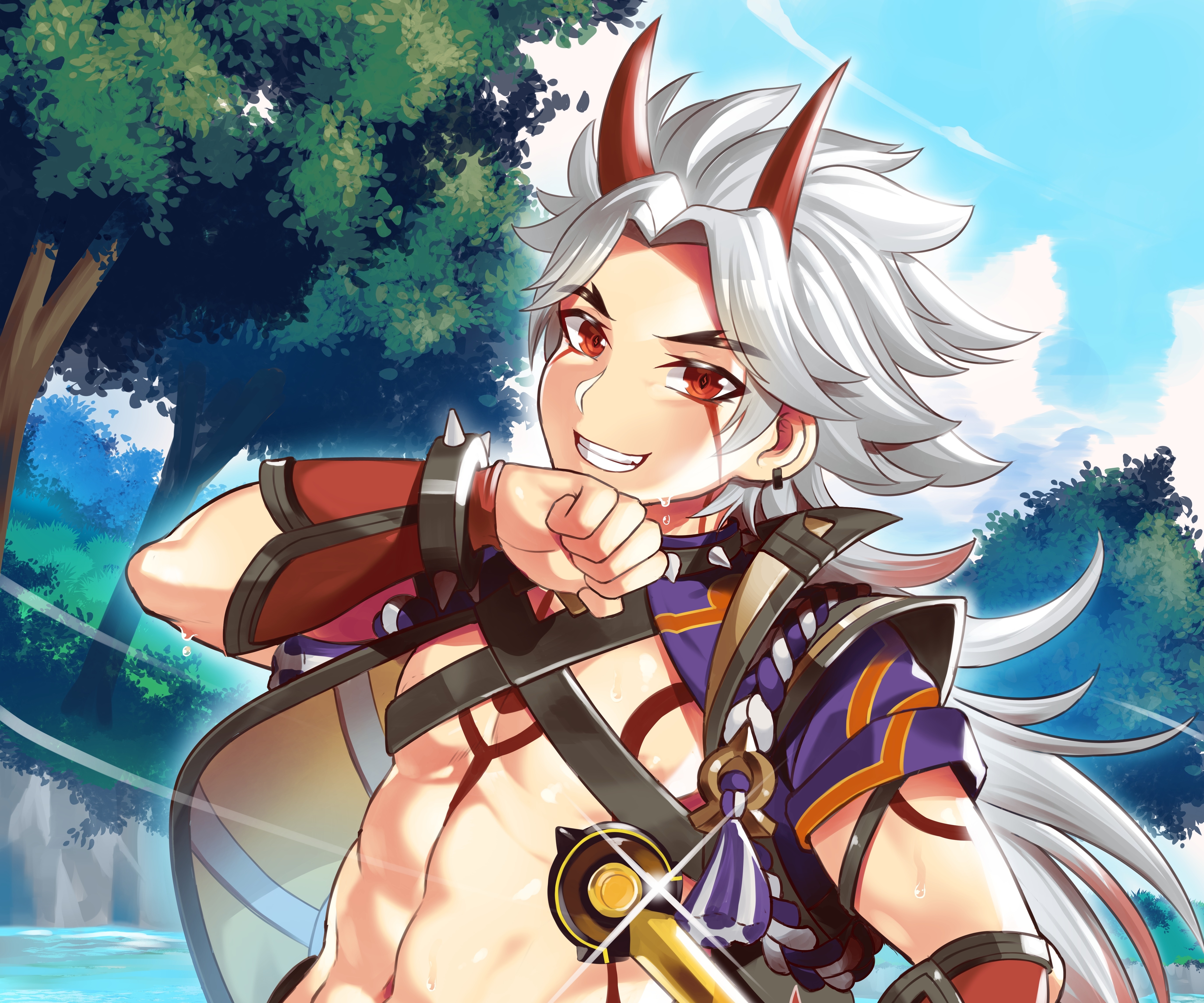 Arataki Itto from Genshin Impact 4K HD Wallpaper