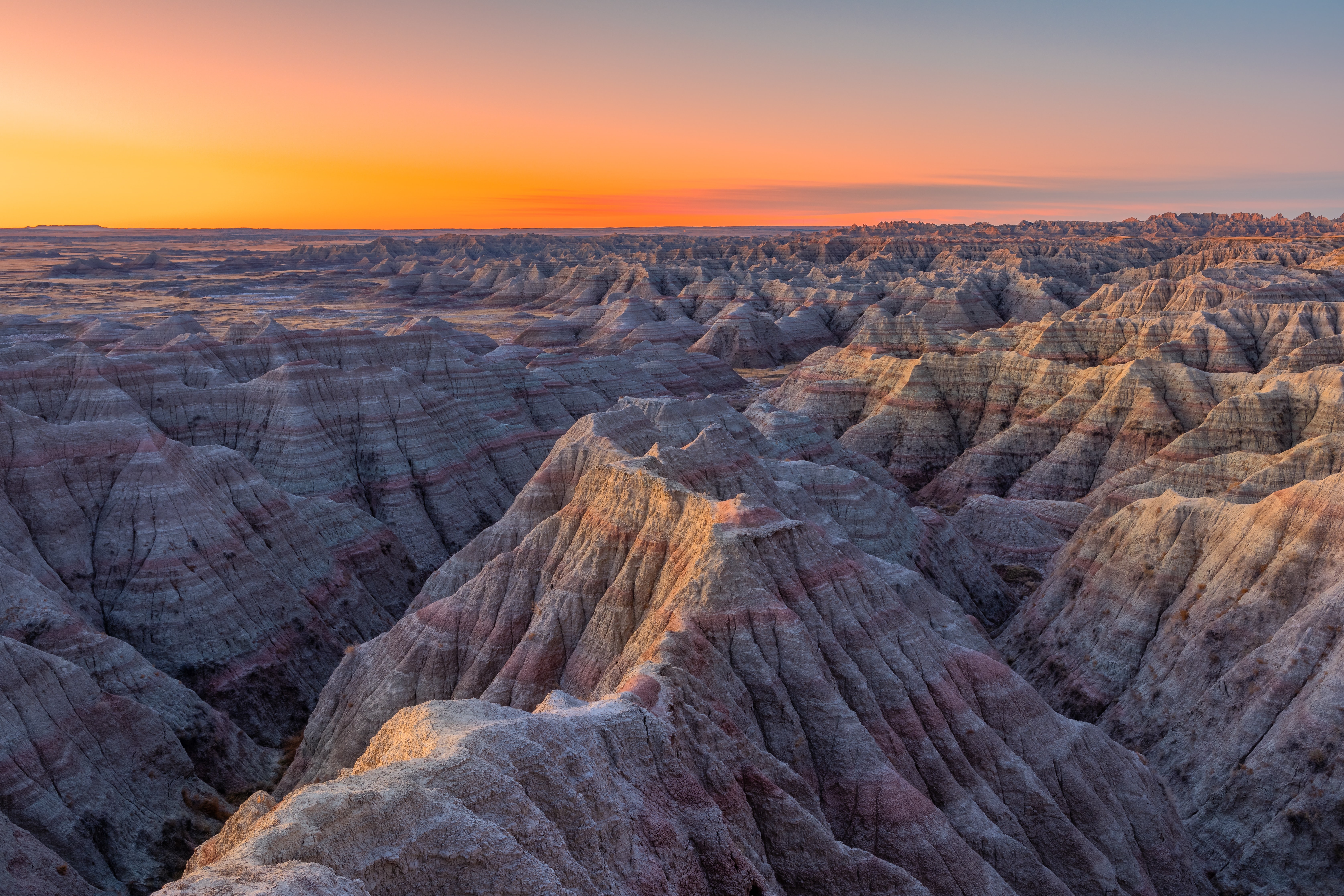 Badlands National Park at Sunset 4K HD Wallpaper