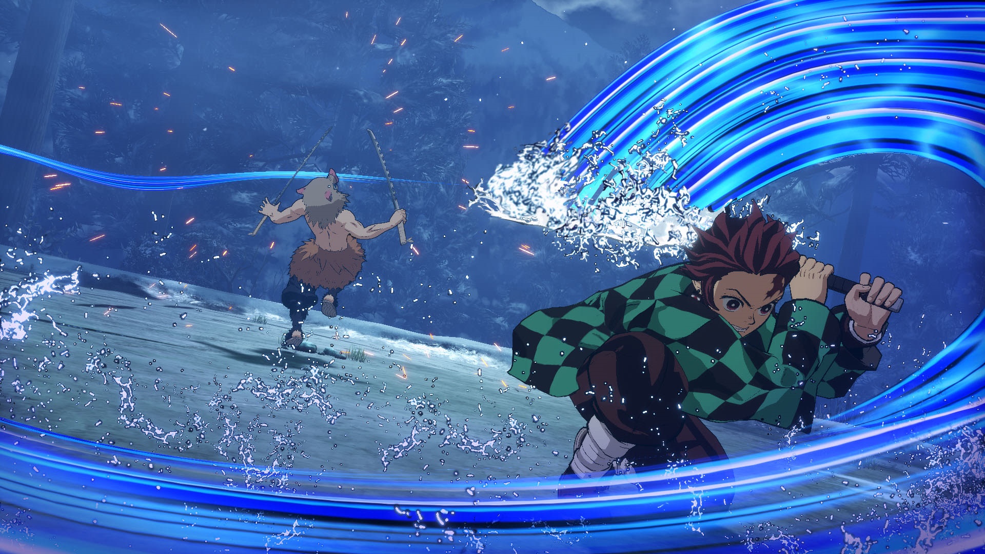 Tanjiro and Inosuke from Demon Slayer: The Hinokami Chronicles HD Wallpaper