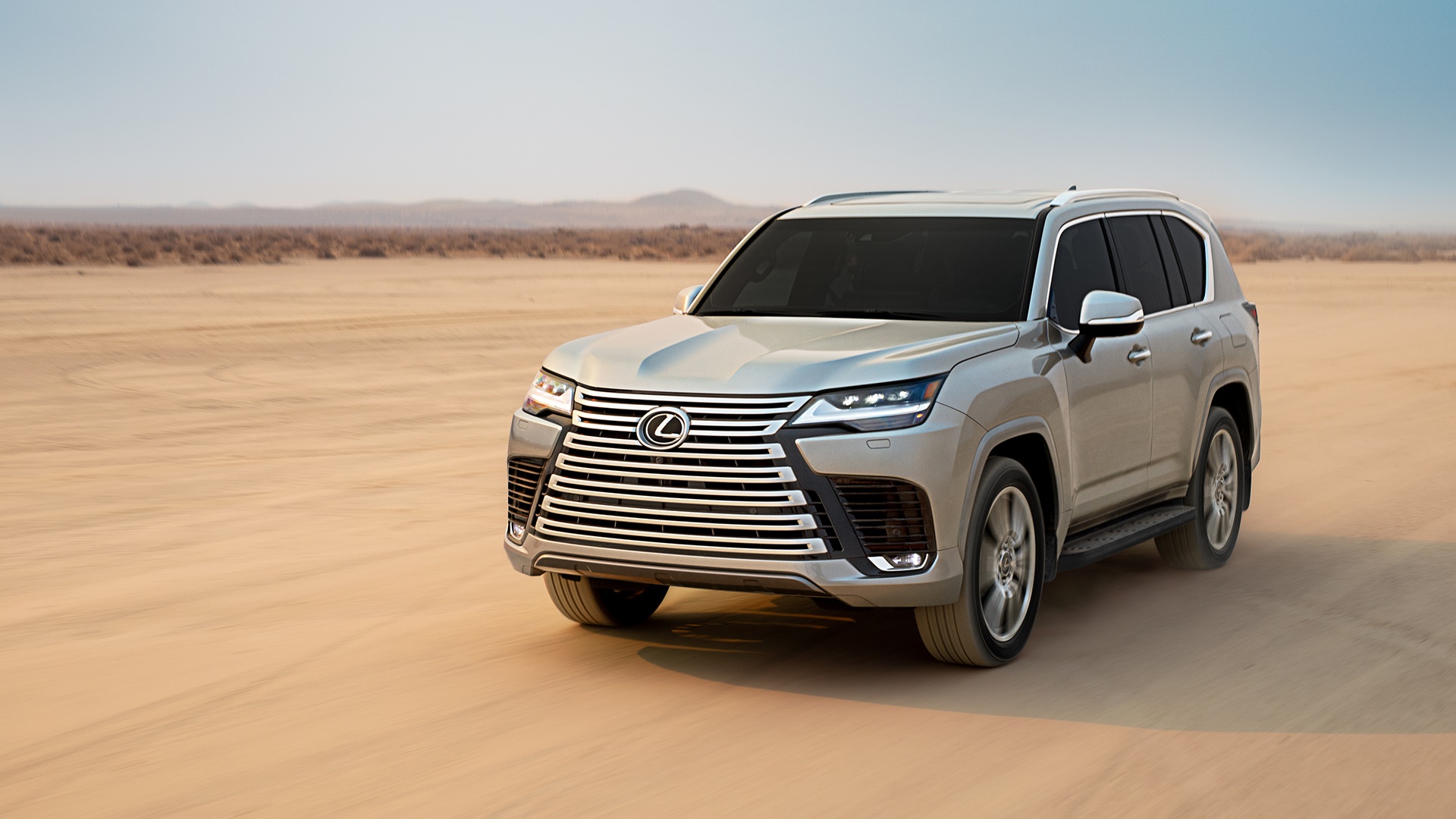 Lexus LX 600 SUV in a desert HD Wallpaper