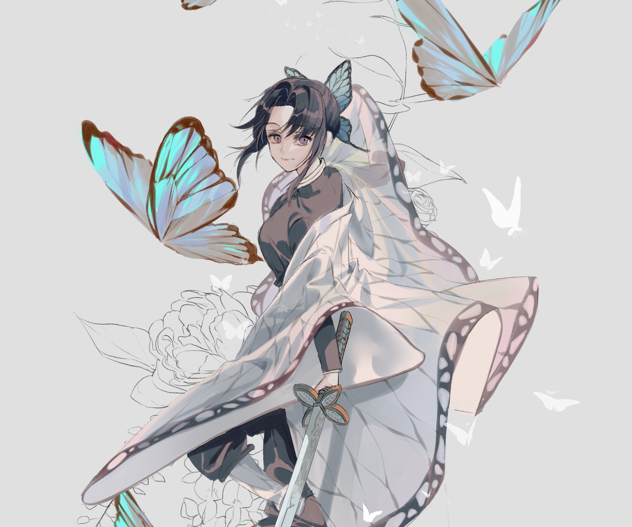 Shinobu Kochou from Demon Slayer: Kimetsu no Yaiba HD Wallpaper