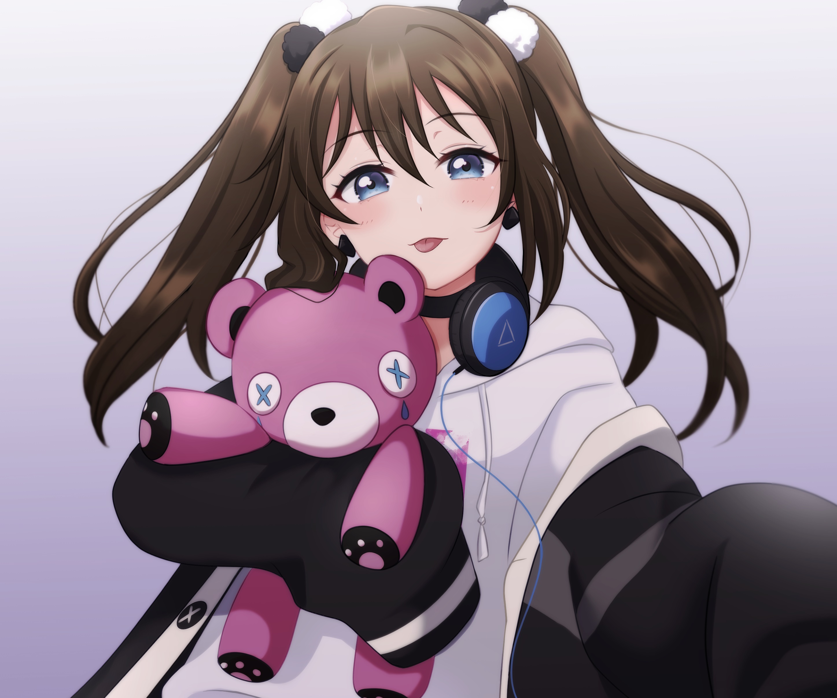 Shizuku Osaka from Love Live! Nijigasaki High School Idol Club holding a teddy bear HD Wallpaper