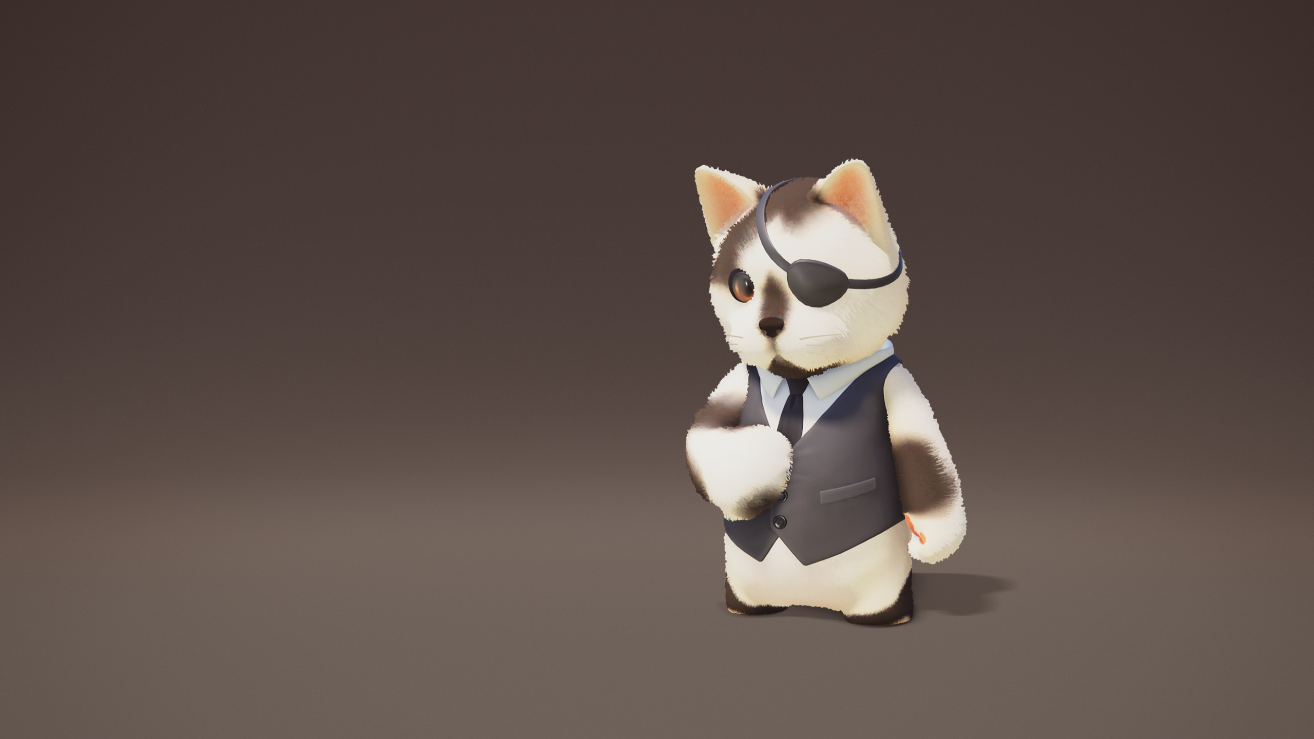 Party Animals Cat with Eye Patch HD Wallpaper