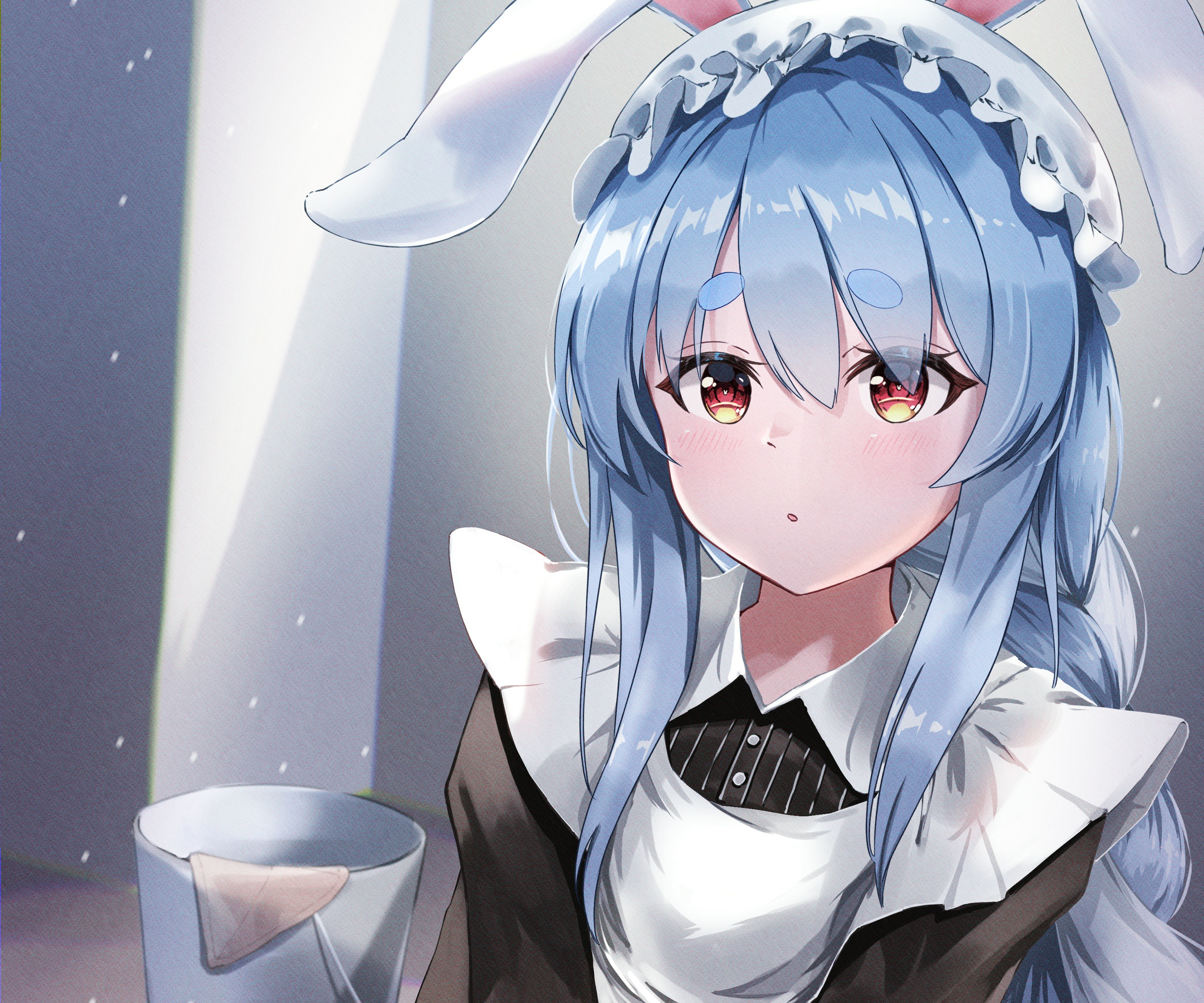 Usada Pekora from Hololive as a Maid HD Wallpaper