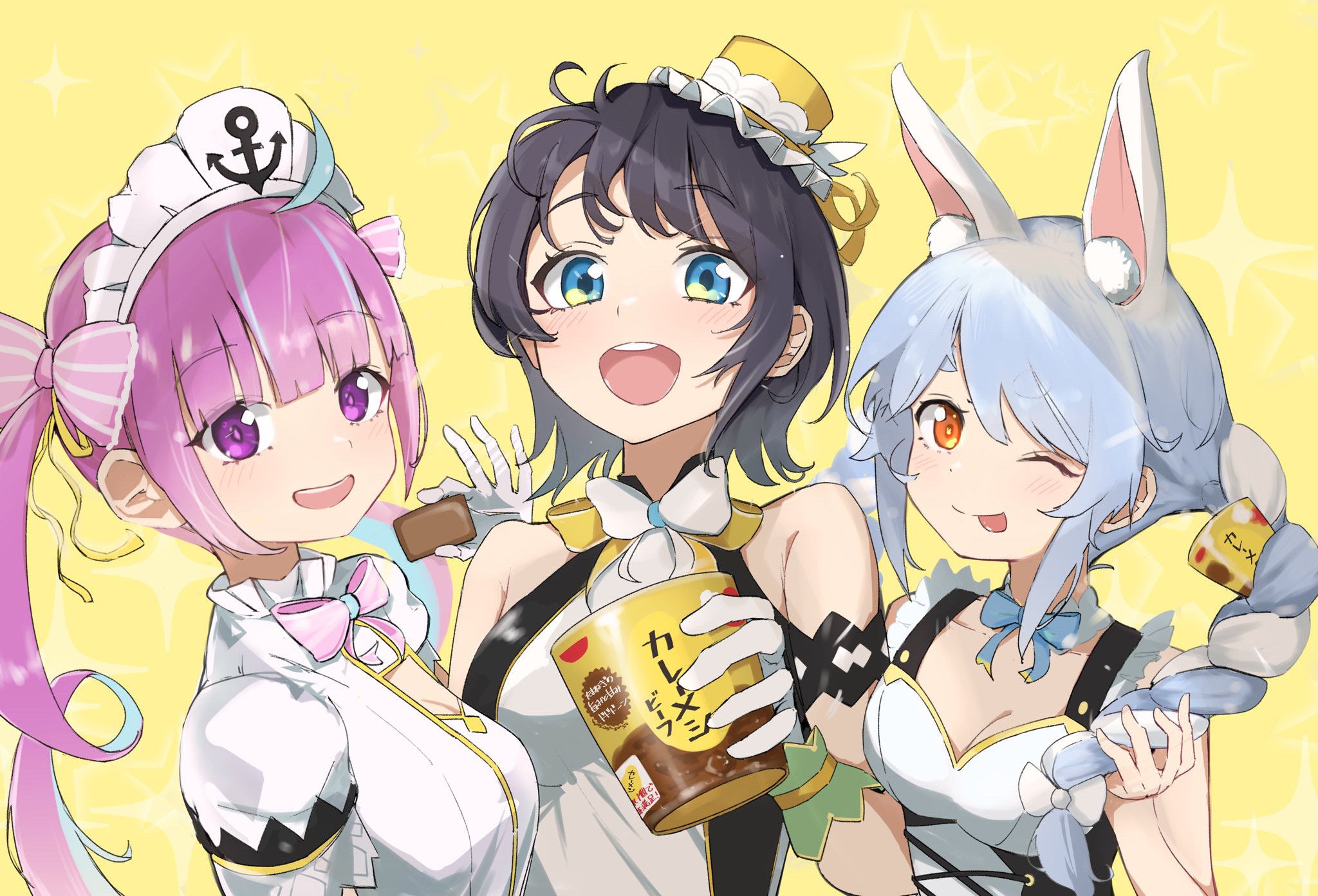 Minato Aqua, Usada Pekora, and Oozora Subaru from Hololive HD Wallpaper
