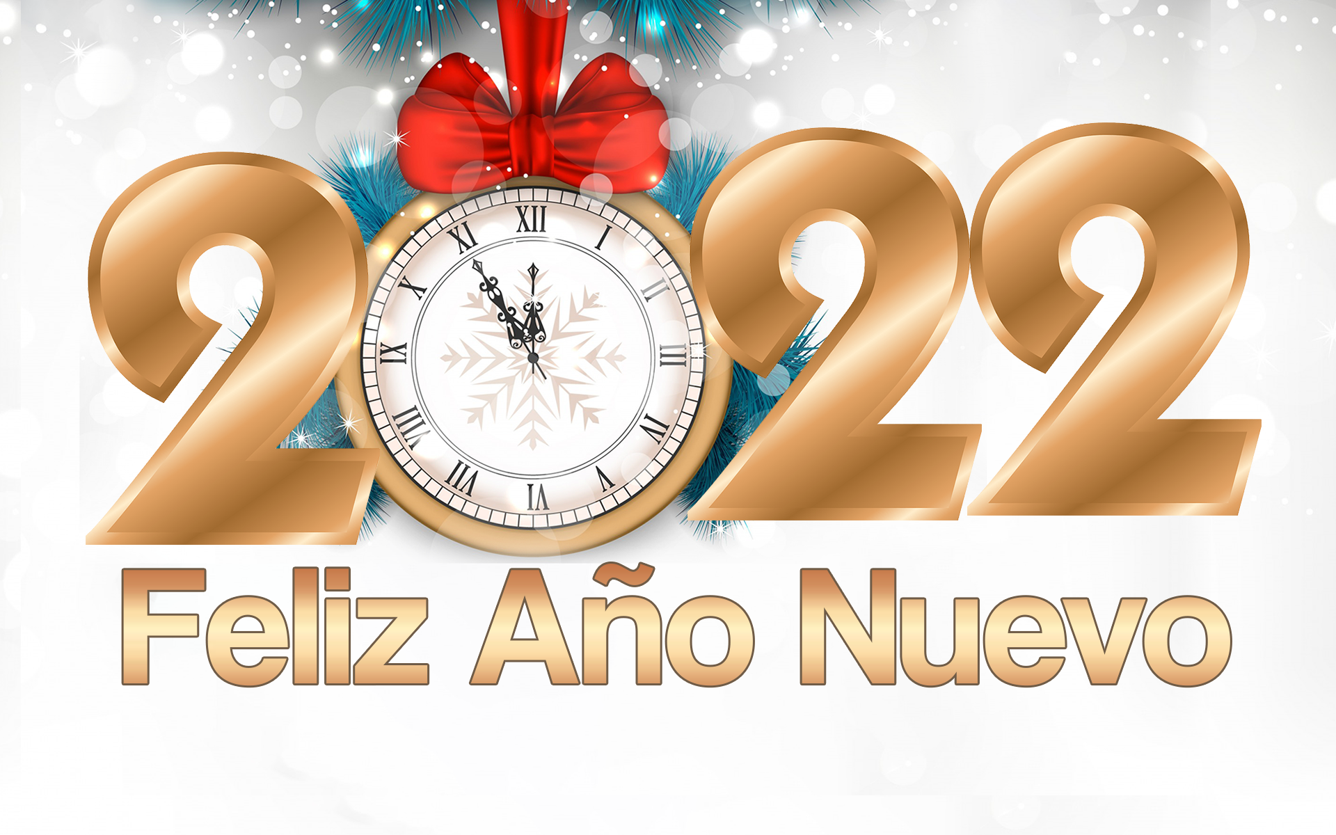 Happy New Year 2022 Clock HD Wallpaper