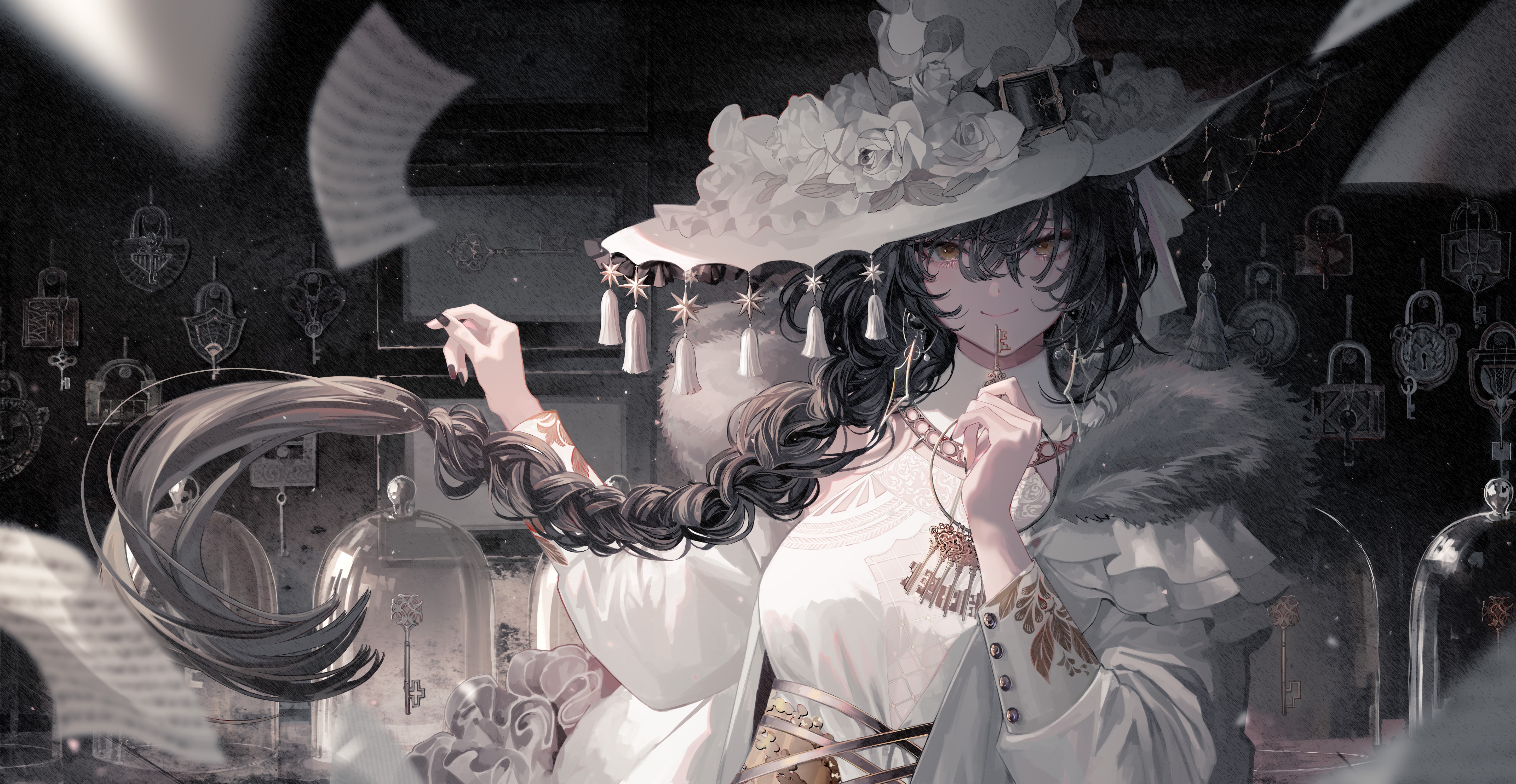 Girl with Braid and Hat 4K HD Wallpaper