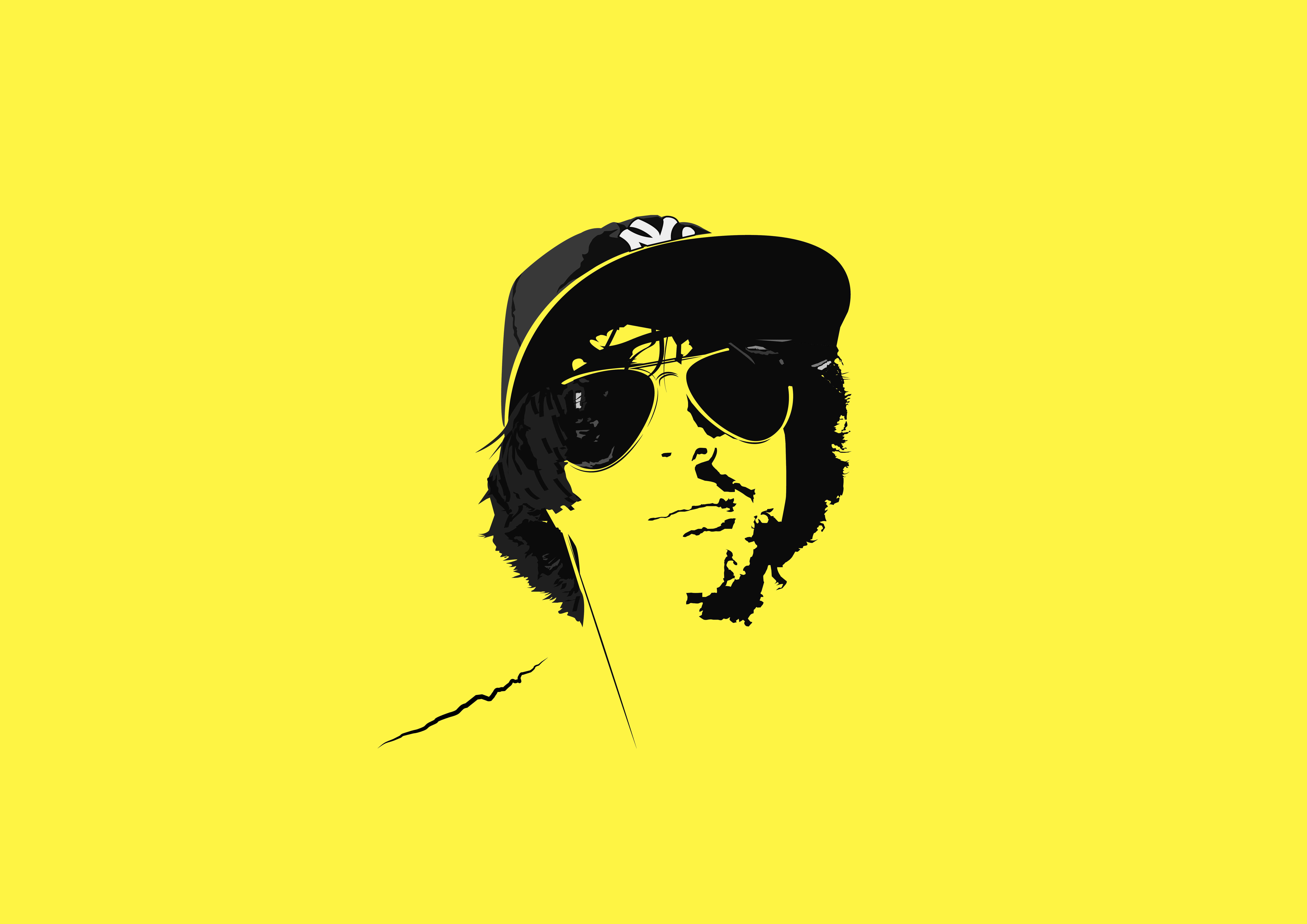 Man with sunglasses and cap HD Wallpaper