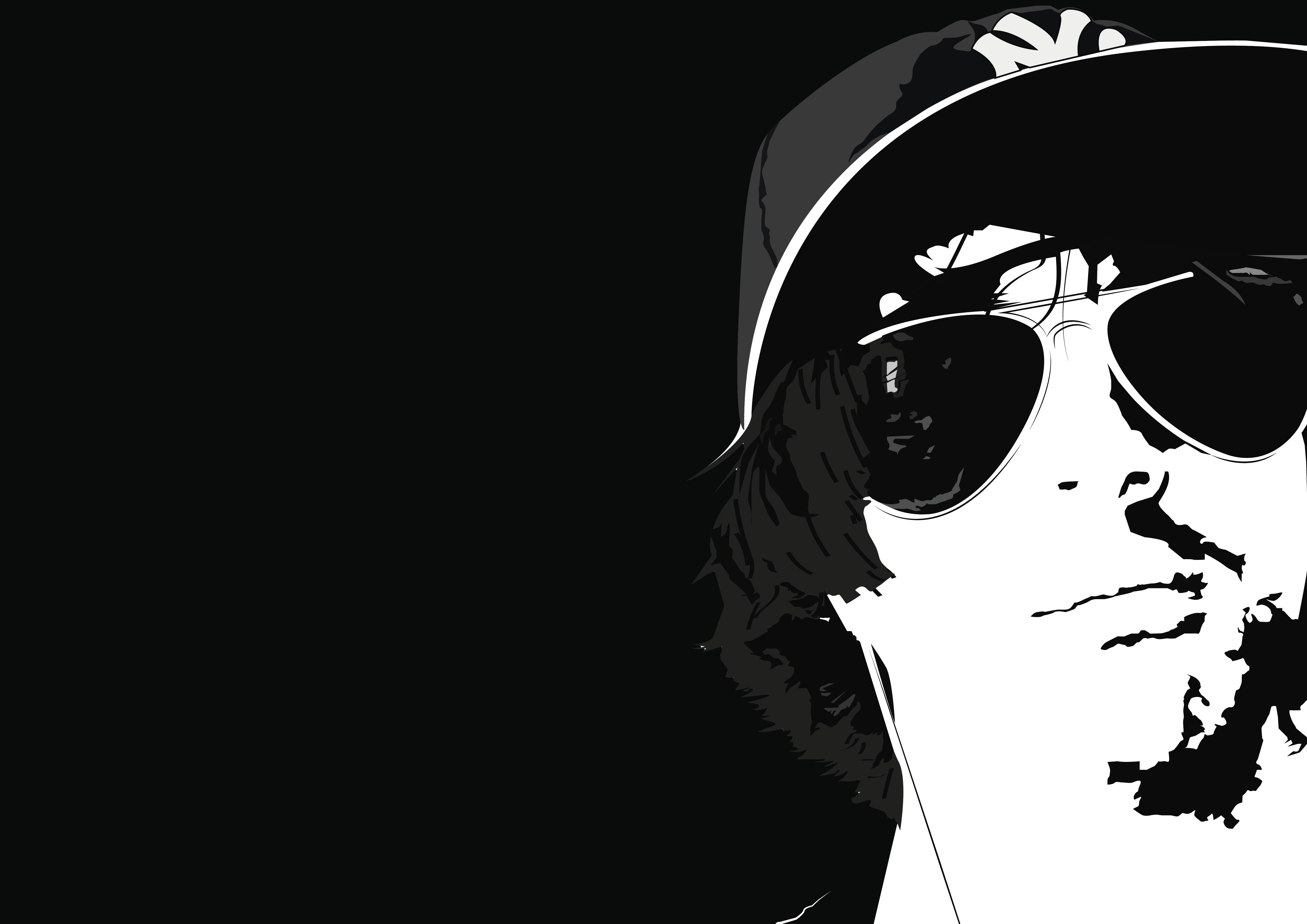 Man wearing sunglasses and baseball cap HD Wallpaper