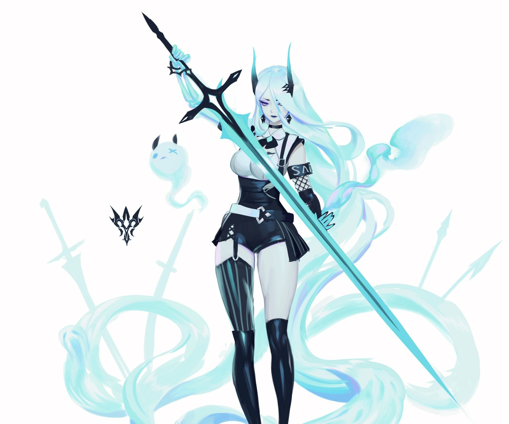 Fantasy Woman Warrior with Glowing Sword HD Wallpaper