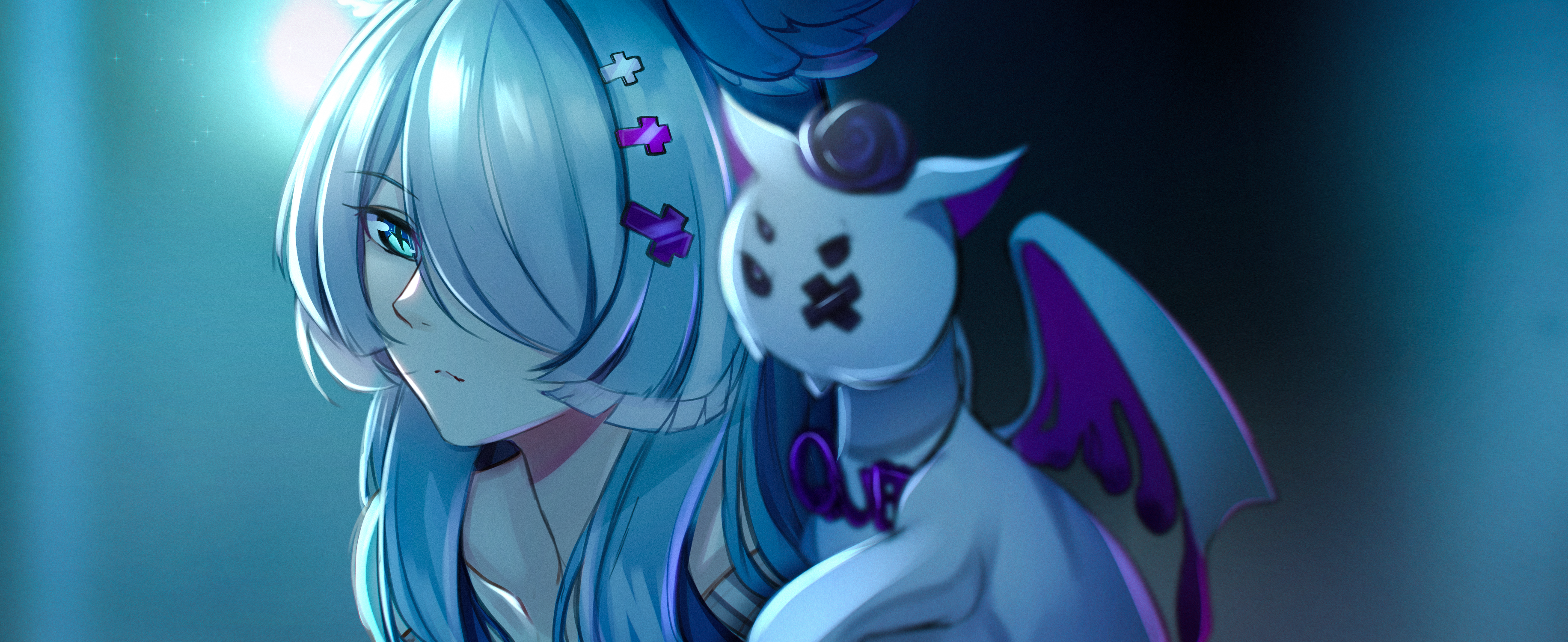 Elira Pendora from Nijisanji with a creature HD Wallpaper