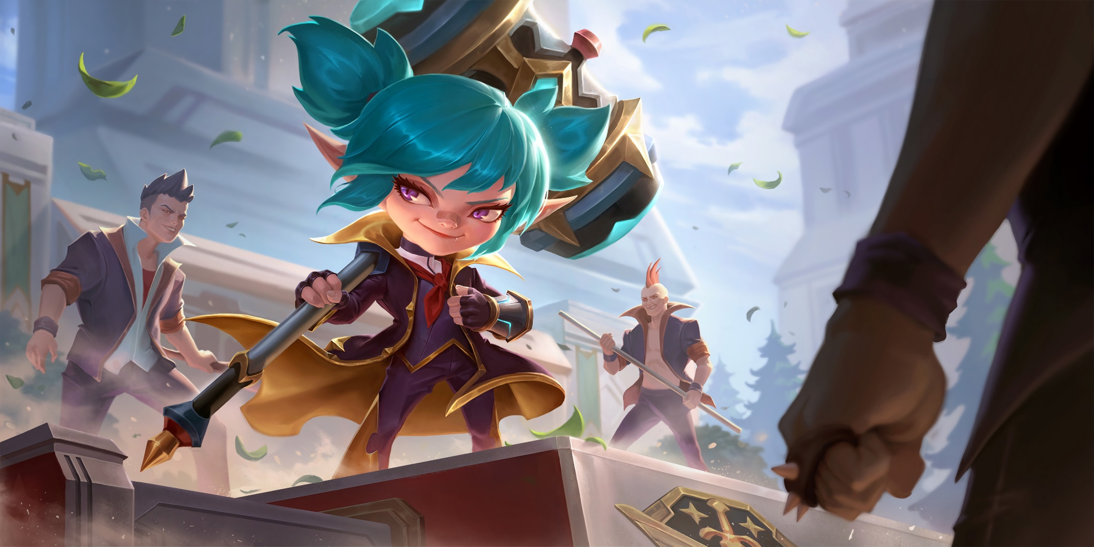 Poppy from League of Legends with allies HD Wallpaper