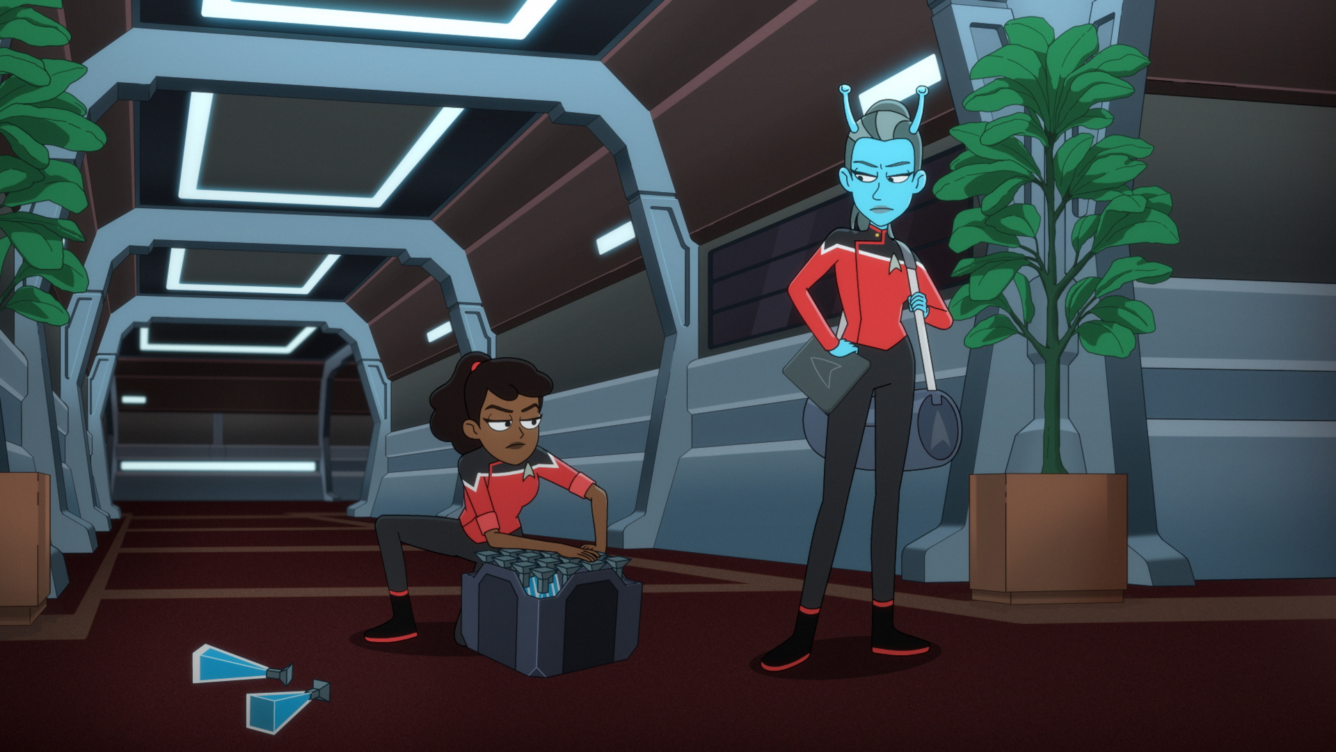 Beckett Mariner and an alien from Star Trek: Lower Decks HD Wallpaper
