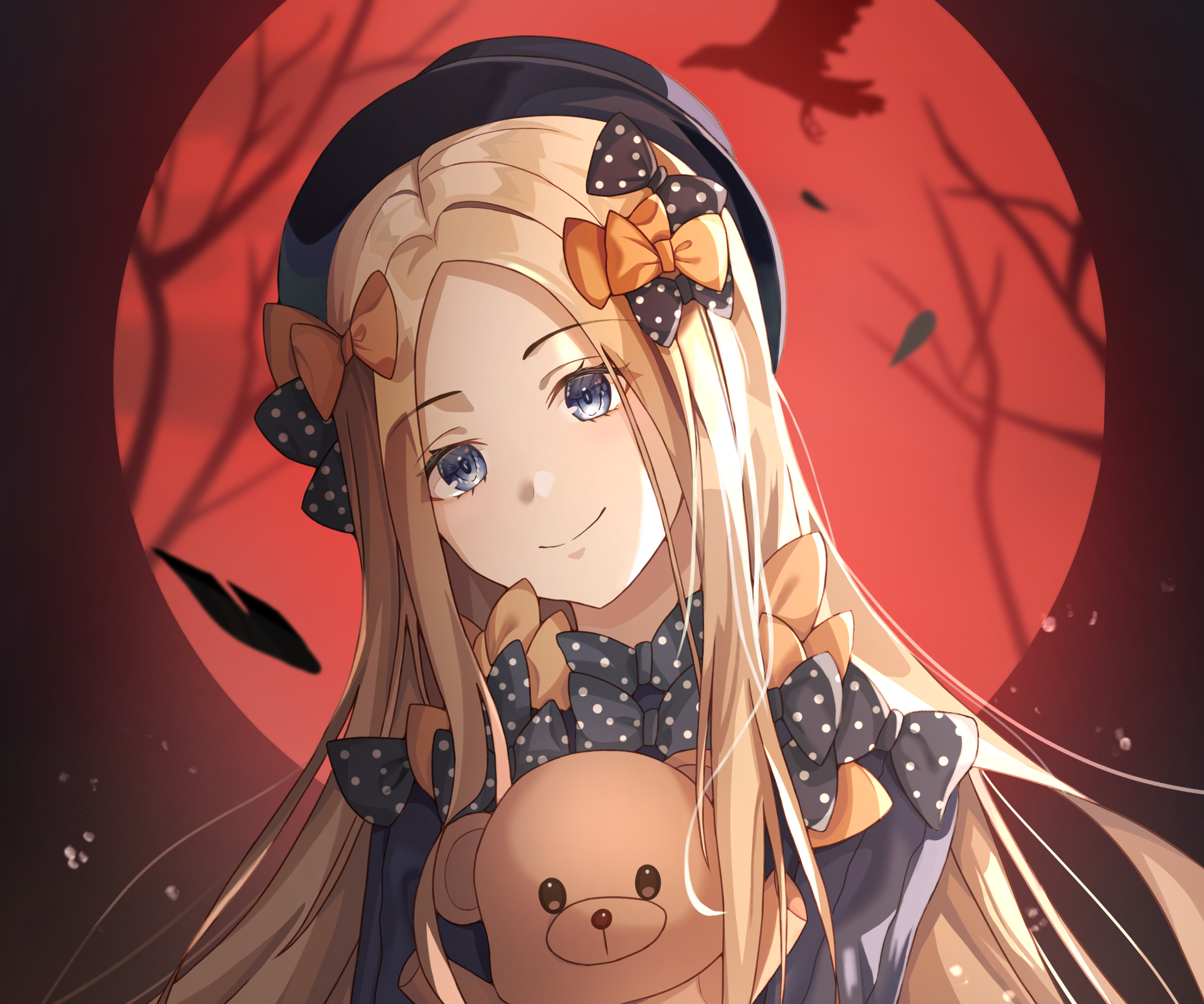 Abigail Williams from Fate/Grand Order with a teddy bear HD Wallpaper