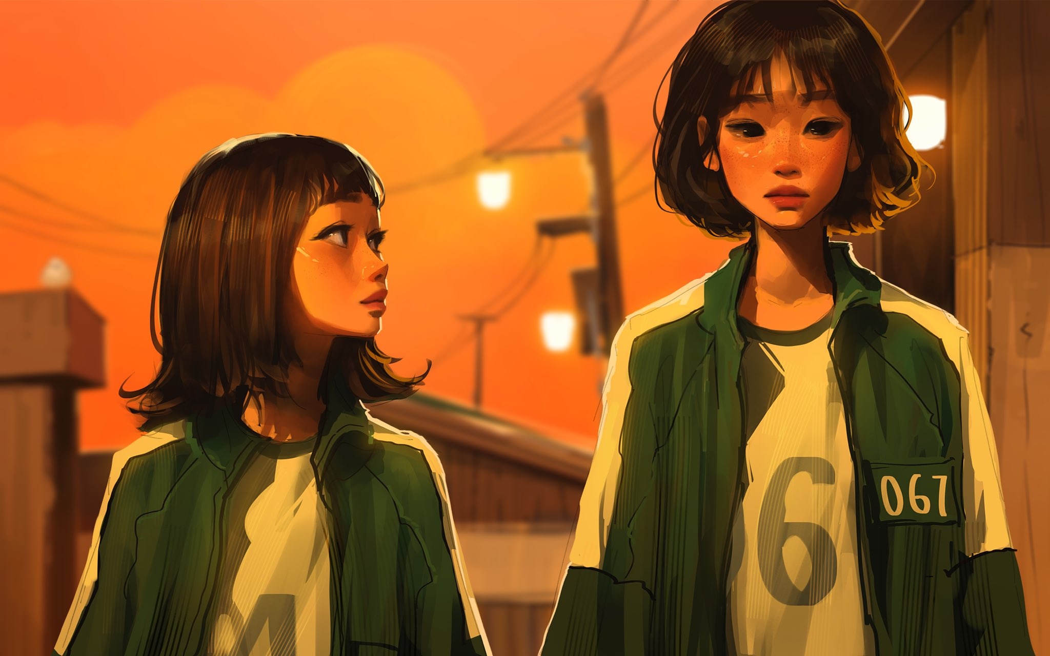 Ji-Yeong and Kang Sae-byeok from Squid Game HD Wallpaper