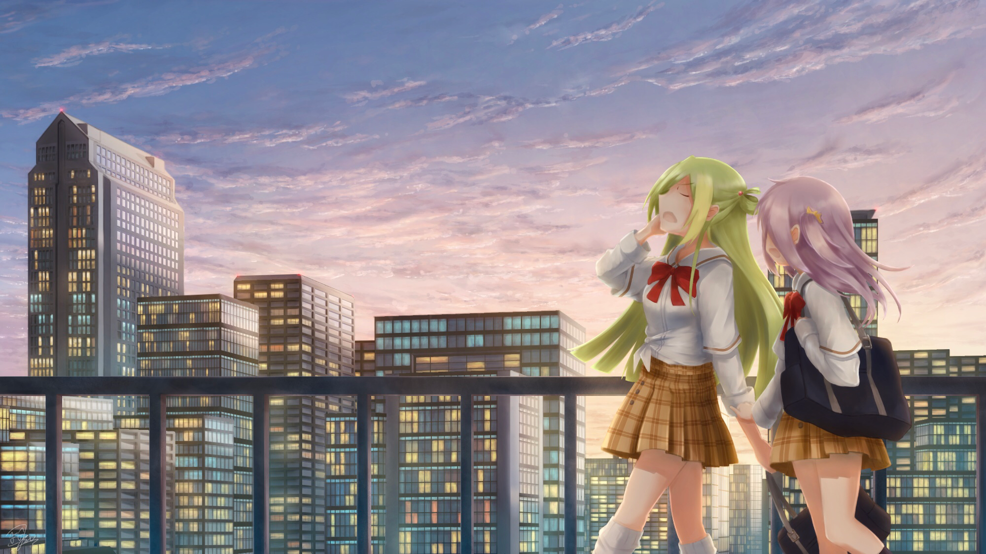 Alina Gray and Karin Misono from Magia Record: Puella Magi Madoka Magica Side Story HD Wallpaper