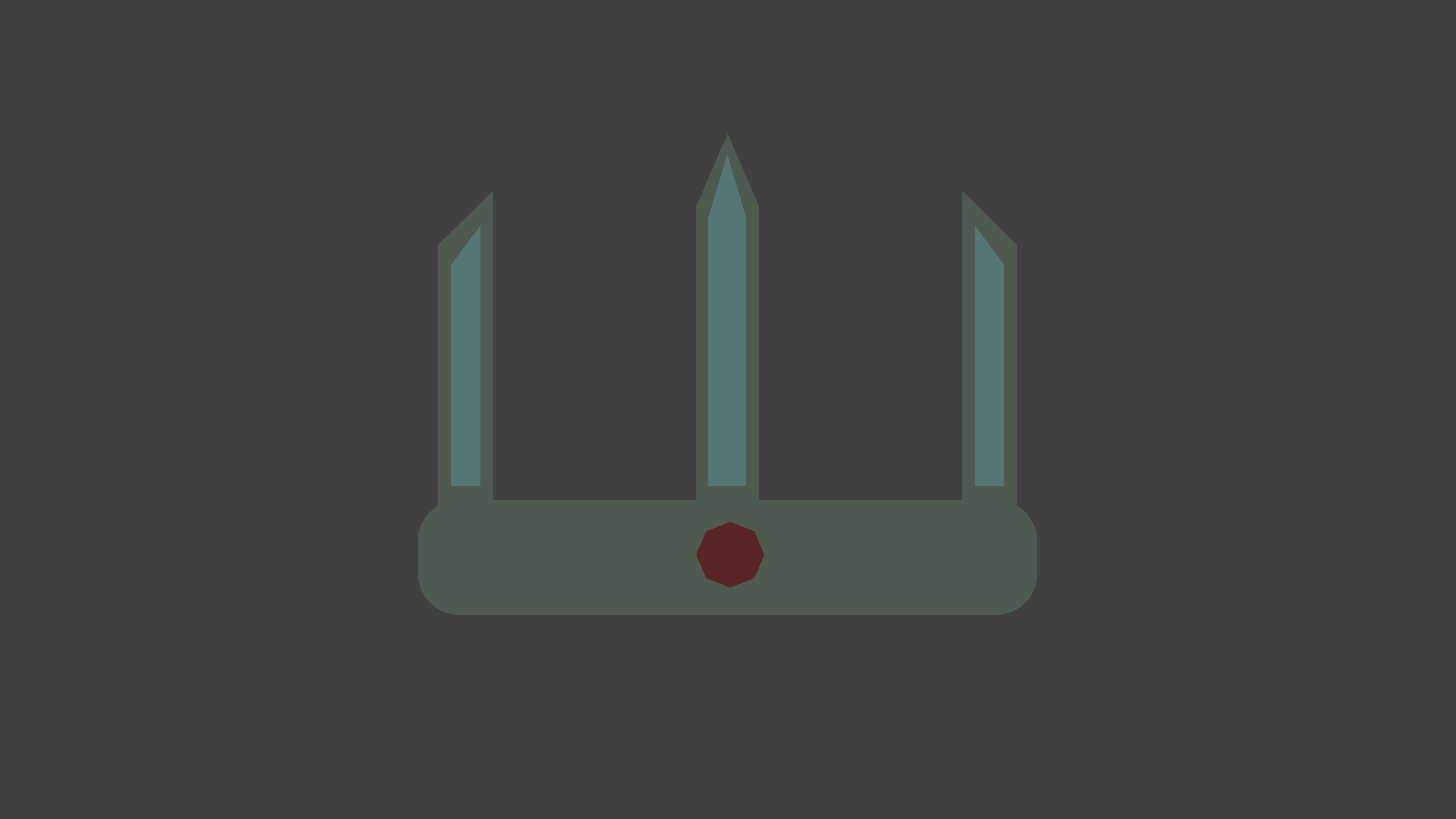 Minimalist Dark Trident Crown HD Wallpaper