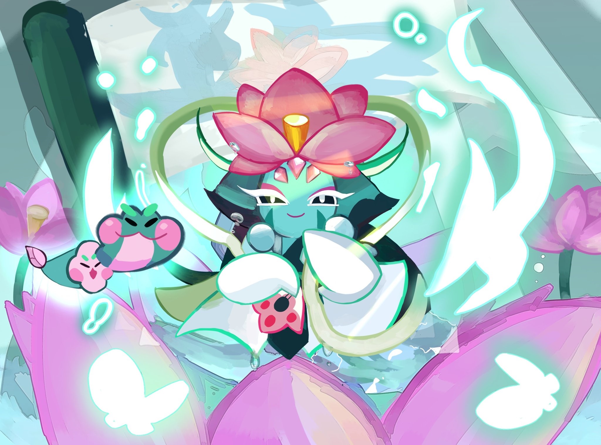 Lotus Dragon Cookie from Cookie Run: OvenBreak HD Wallpaper