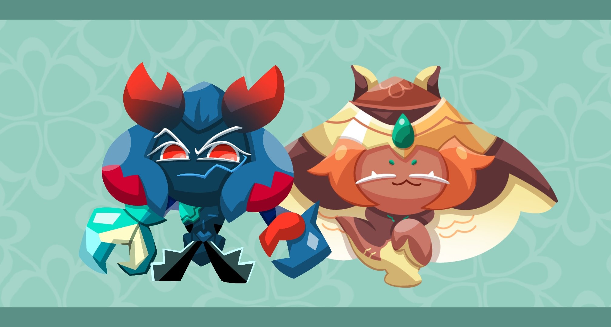 Lobster Cookie and Mocha Ray Cookie from Cookie Run HD Wallpaper