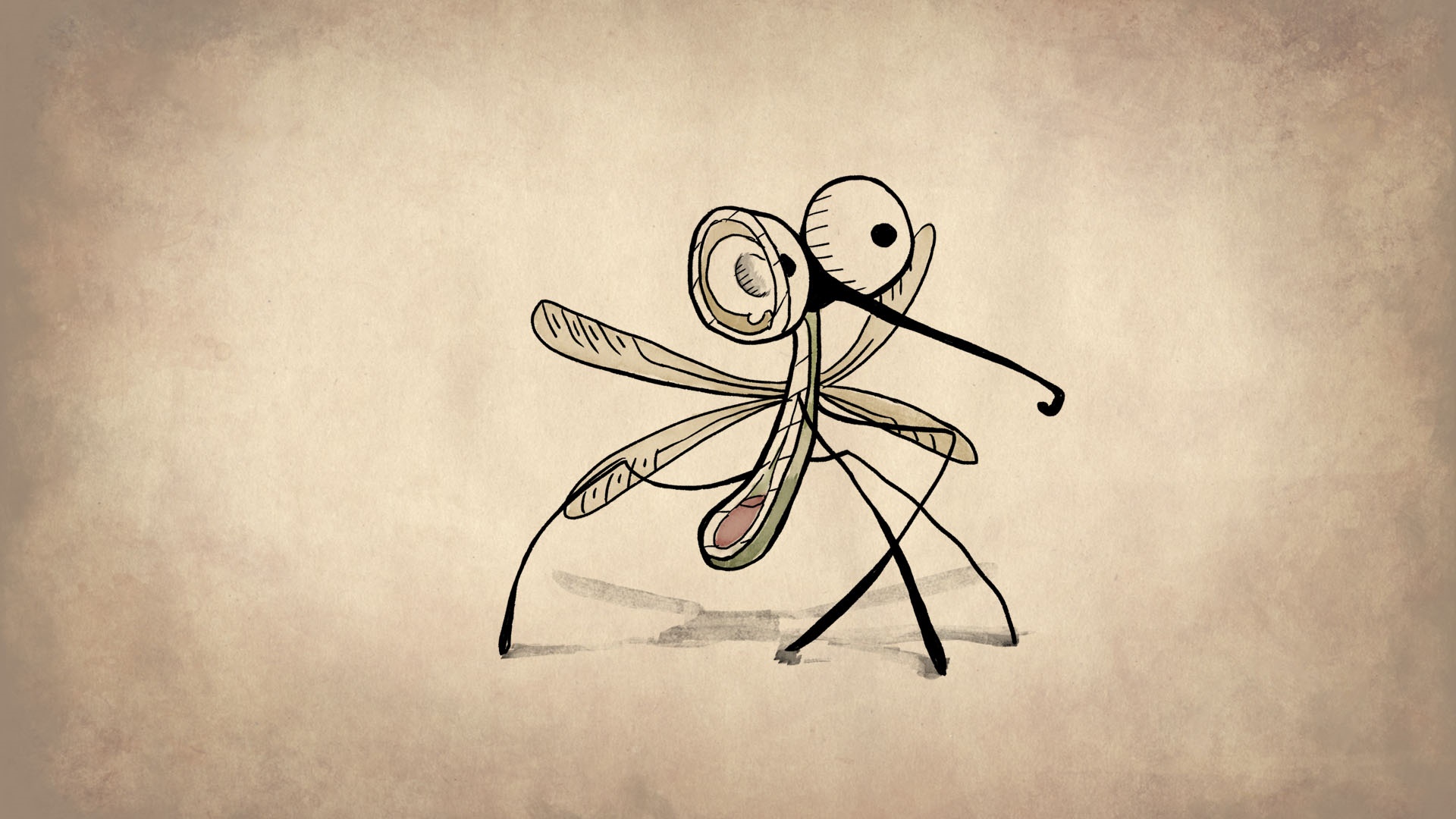 Mosquito character with detailed anatomy HD Wallpaper
