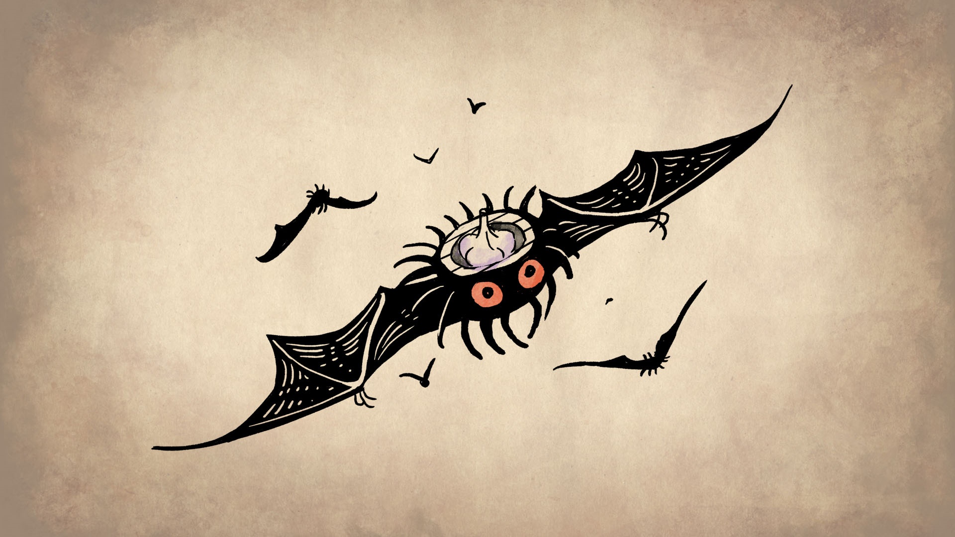 Bat-spider creature with bats HD Wallpaper