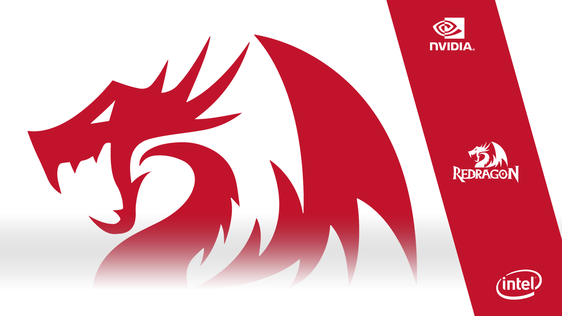 Redragon logo with NVIDIA and Intel logos HD Wallpaper
