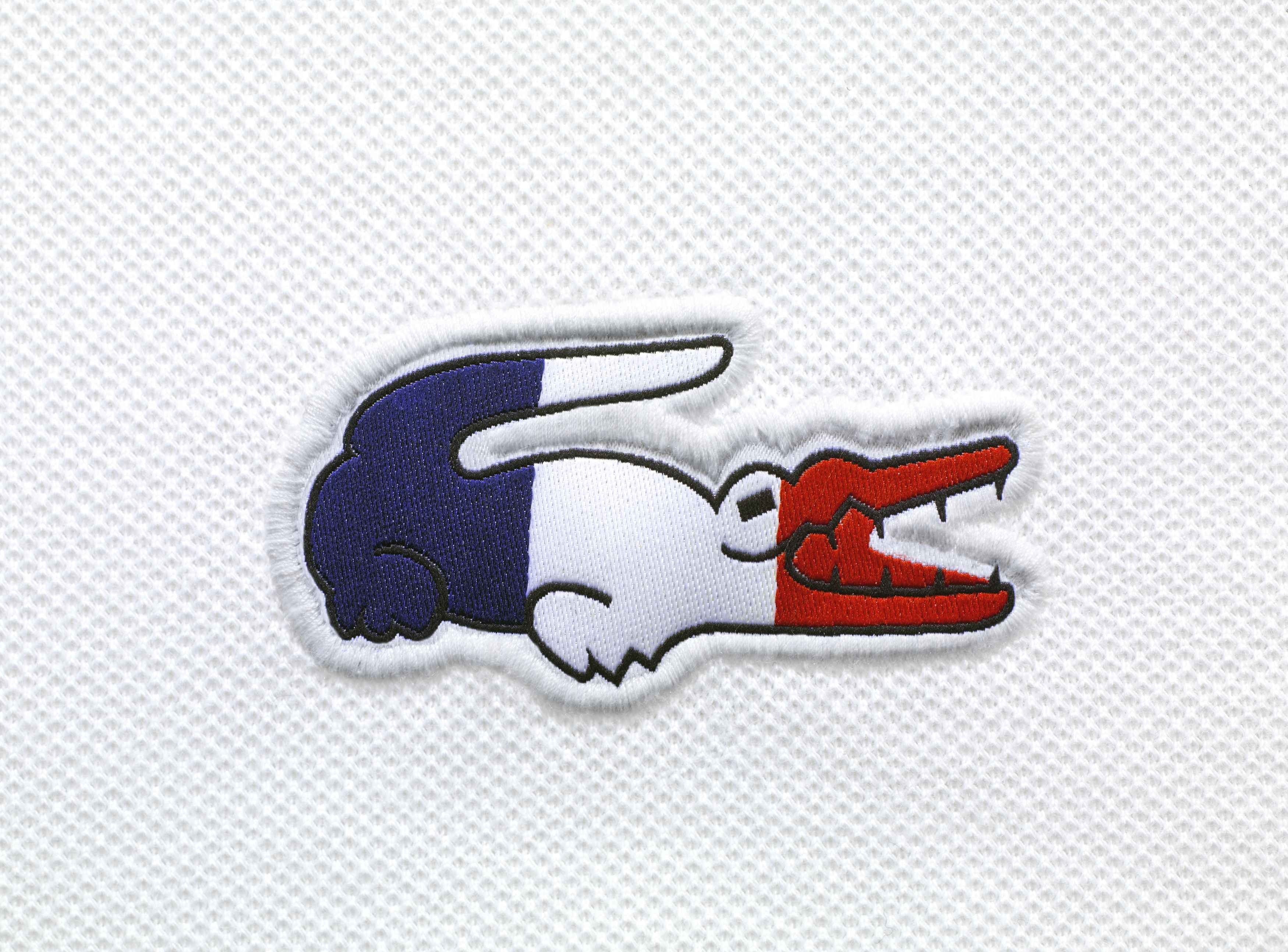 Lacoste logo with French flag colors HD Wallpaper