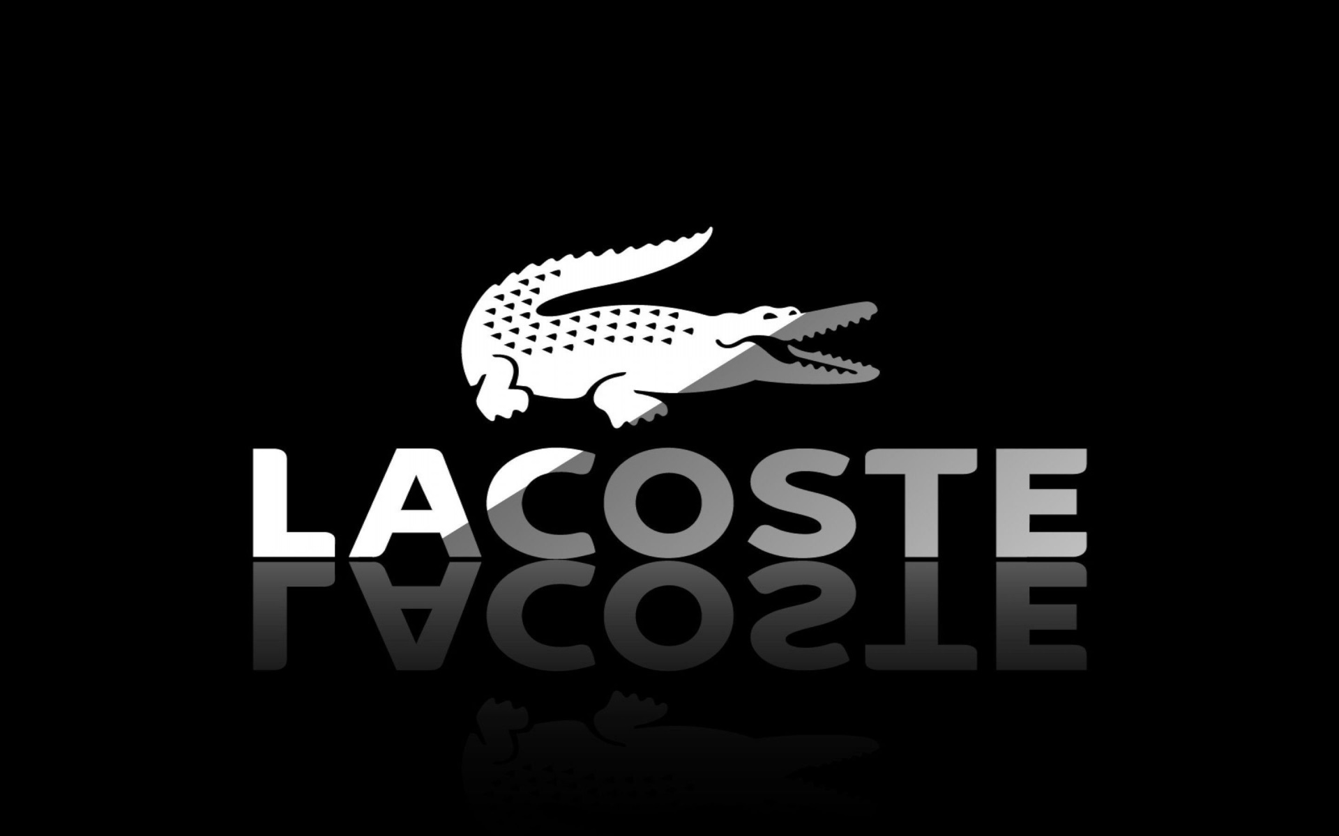 Lacoste logo with crocodile and text HD Wallpaper