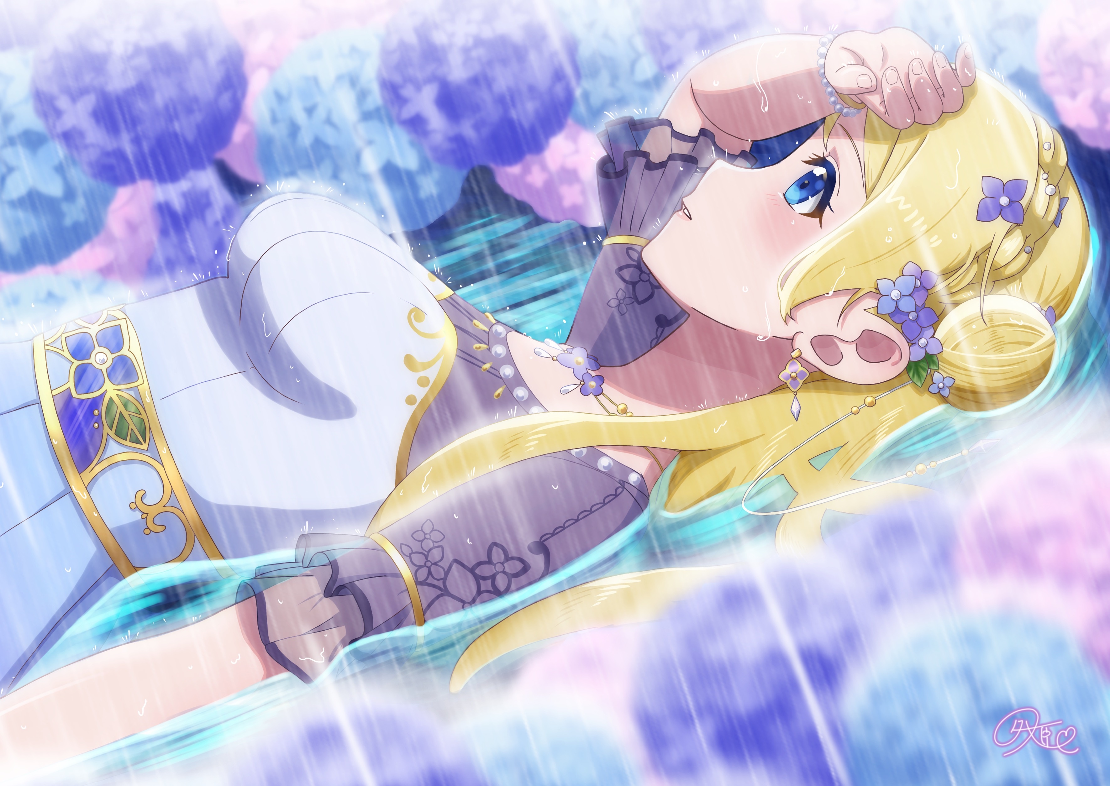 Eri Ayase from Love Live! in the rain HD Wallpaper