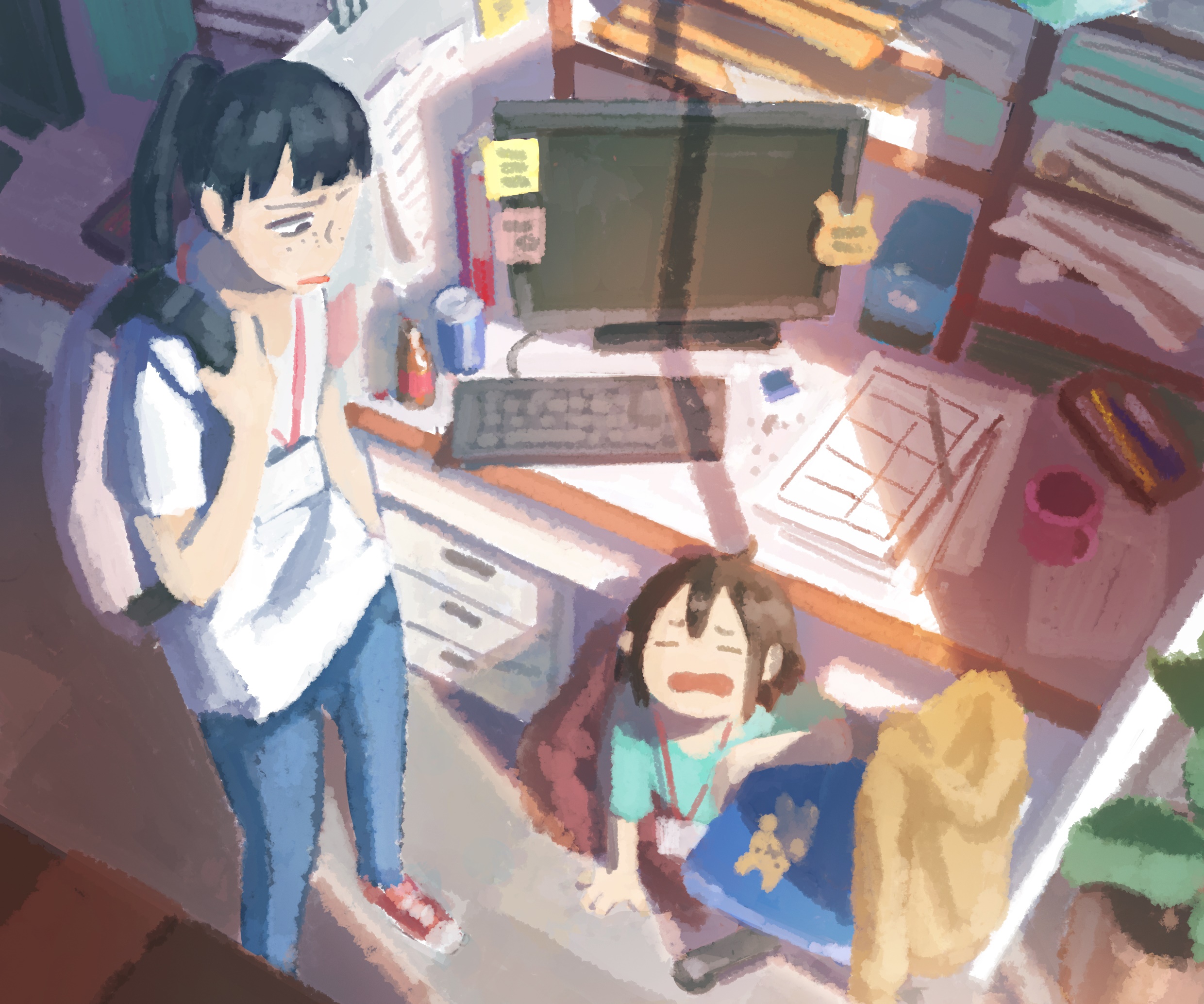 Midori Asakusa and Sayaka Kanamori from Hands Off The Motion Pictures Club! HD Wallpaper