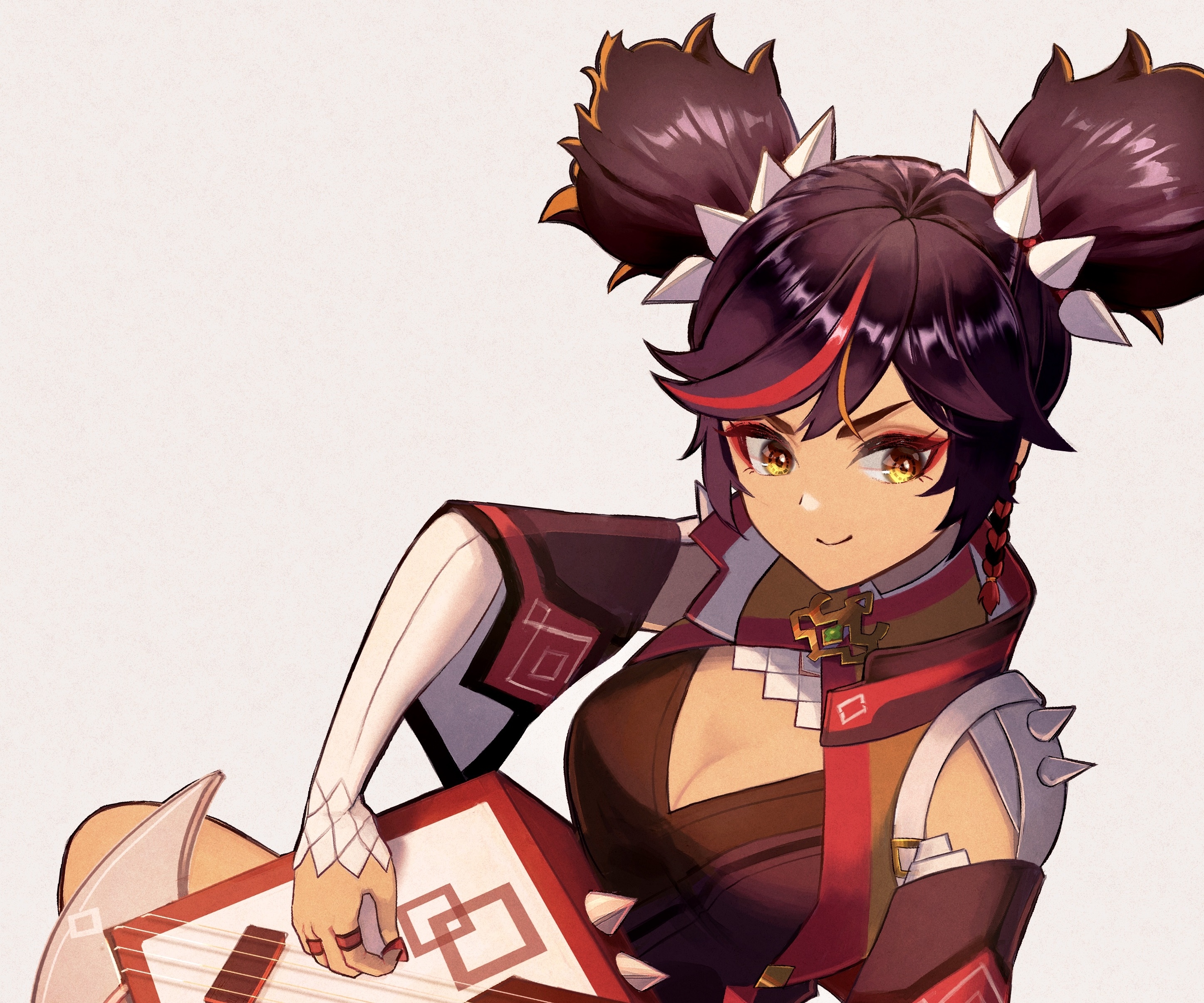 Xinyan from Genshin Impact playing a stringed instrument HD Wallpaper