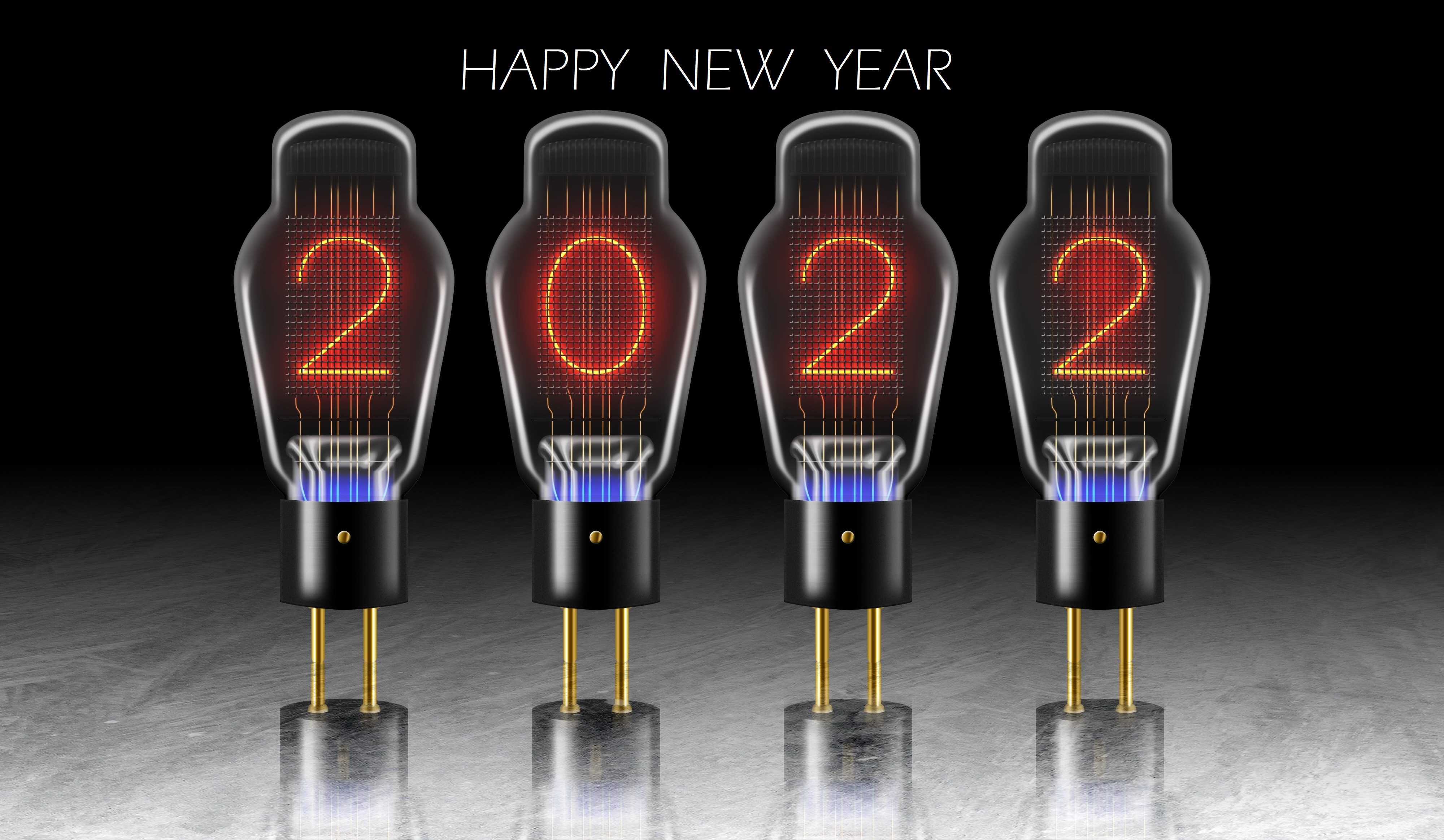 Happy New Year 2022 Nixie Tubes 4K HD Wallpaper