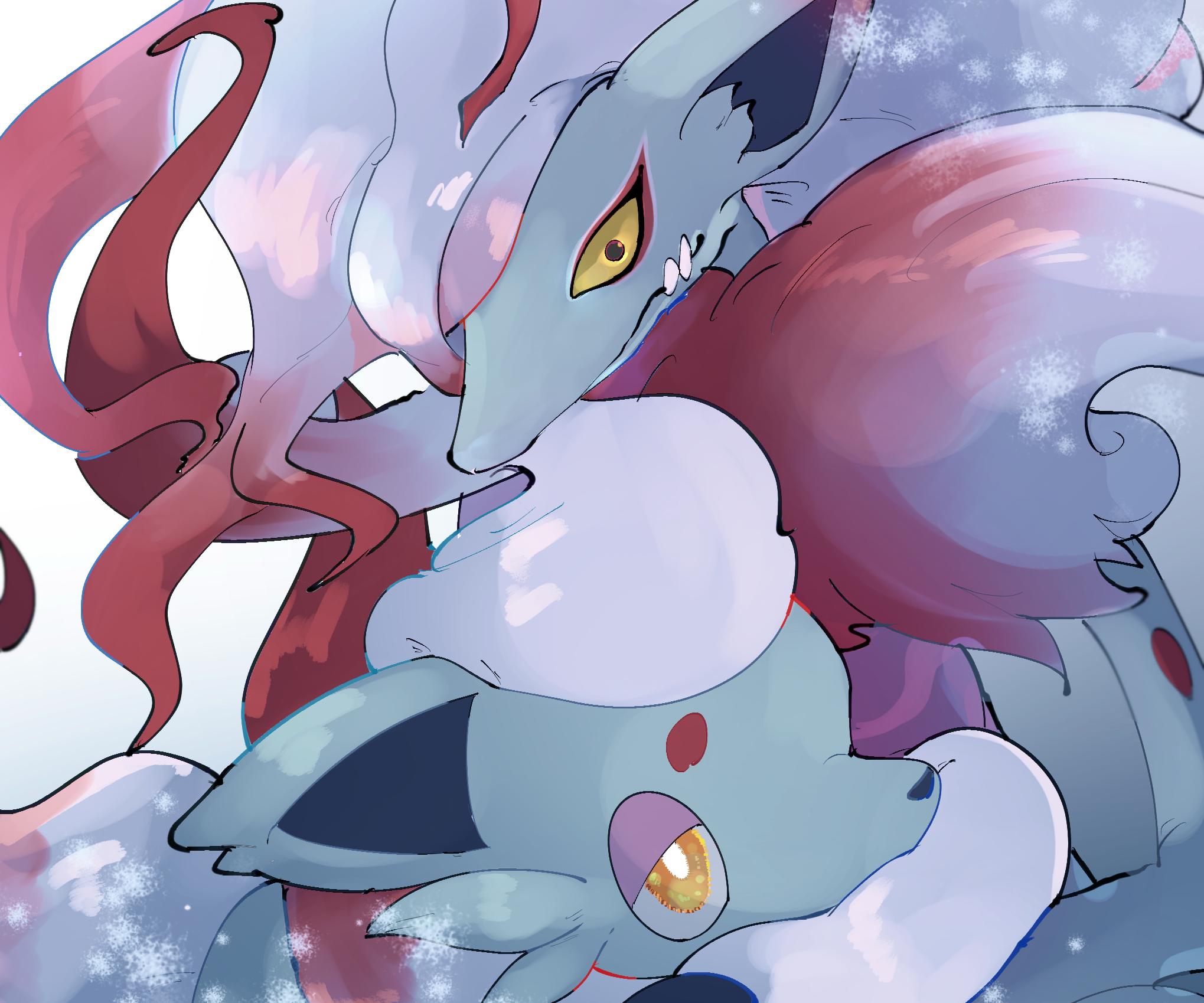 Zoroark and Zorua from Pokémon Legends: Arceus HD Wallpaper