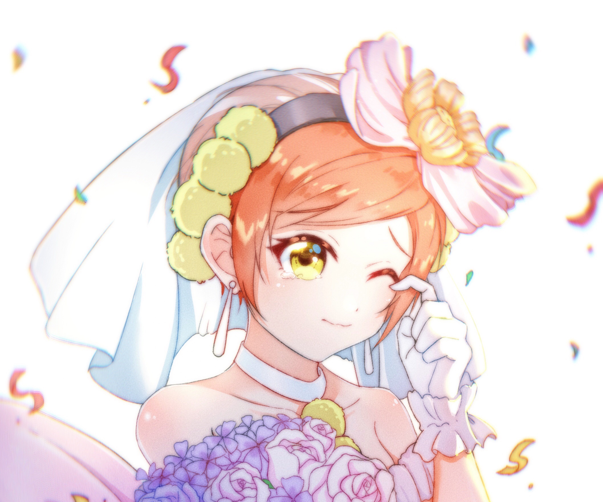 Rin Hoshizora from Love Live! as a bride HD Wallpaper