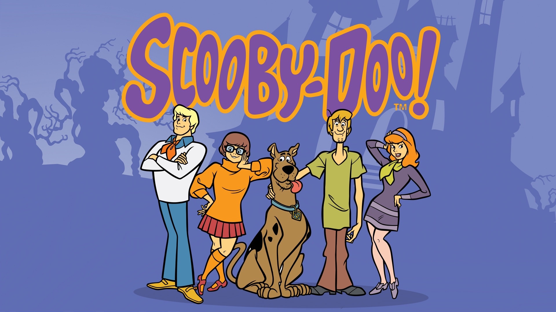 Scooby-Doo characters and logo HD Wallpaper