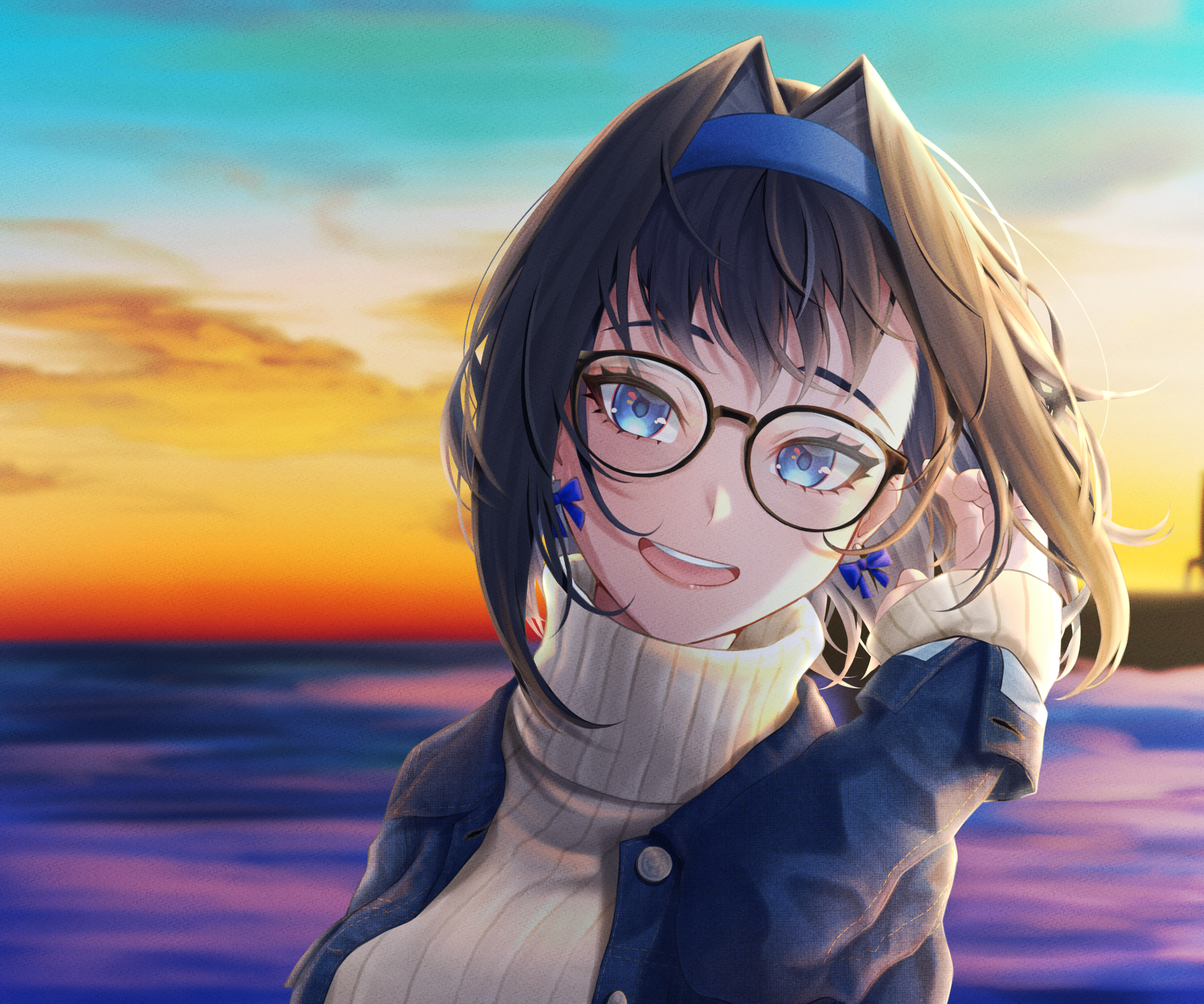 Ouro Kronii from Hololive at sunset HD Wallpaper