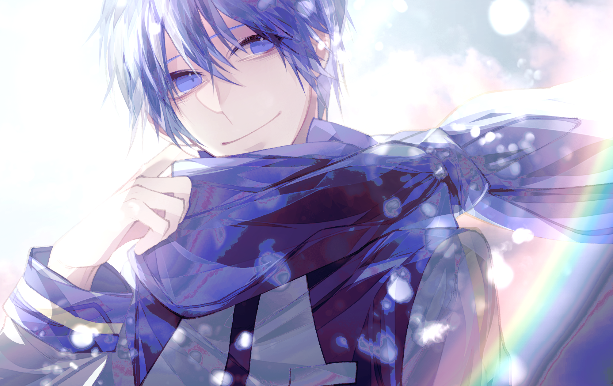 Kaito from Vocaloid with blue scarf HD Wallpaper
