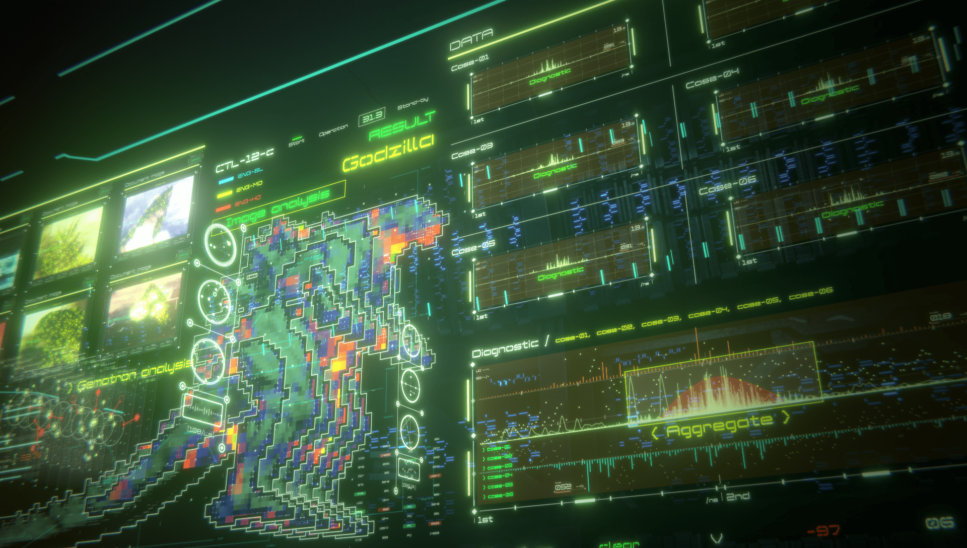 Godzilla analysis screen HD Wallpaper