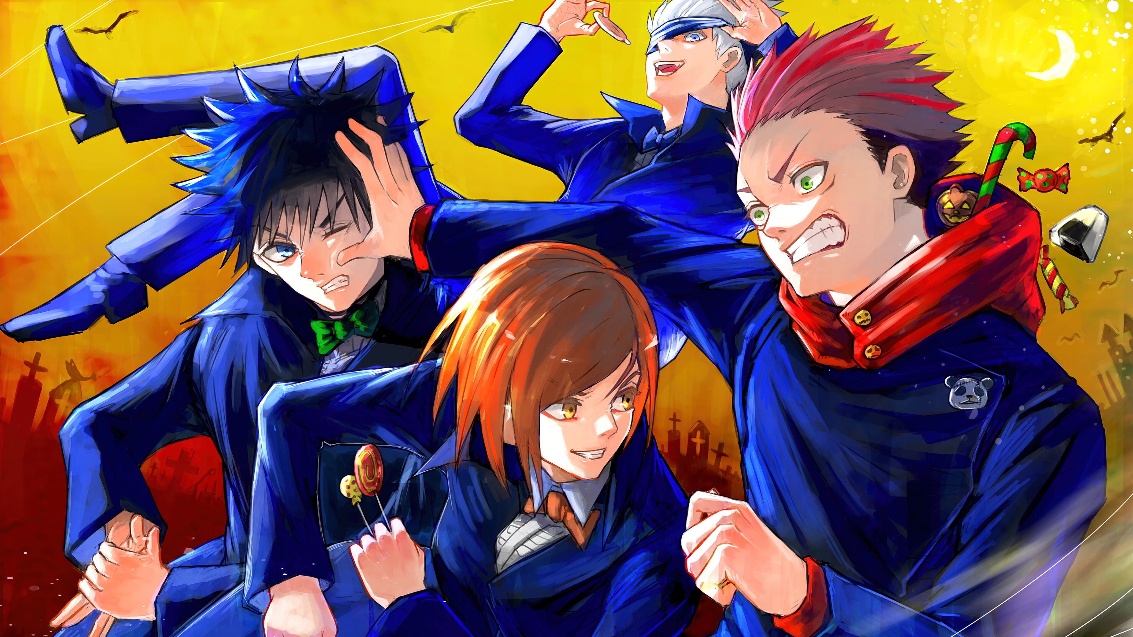 Jujutsu Kaisen Characters Halloween HD Wallpaper
