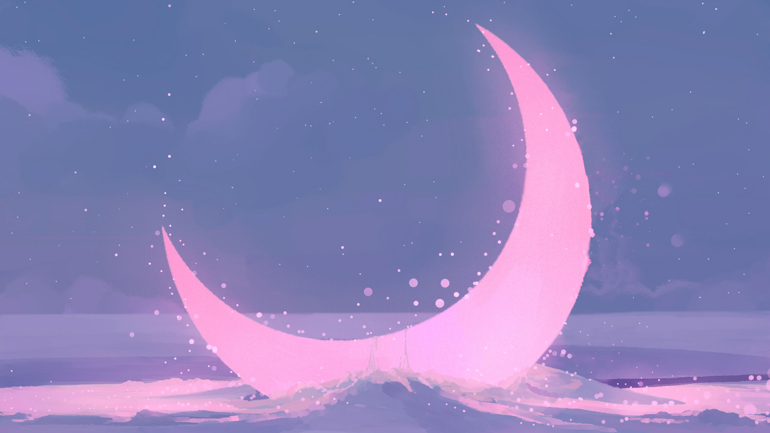 Artistic Crescent Moon over Water Splash HD Wallpaper
