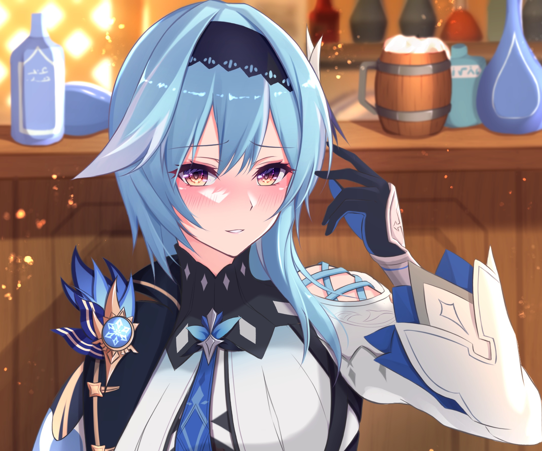 Eula from Genshin Impact in a bar HD Wallpaper