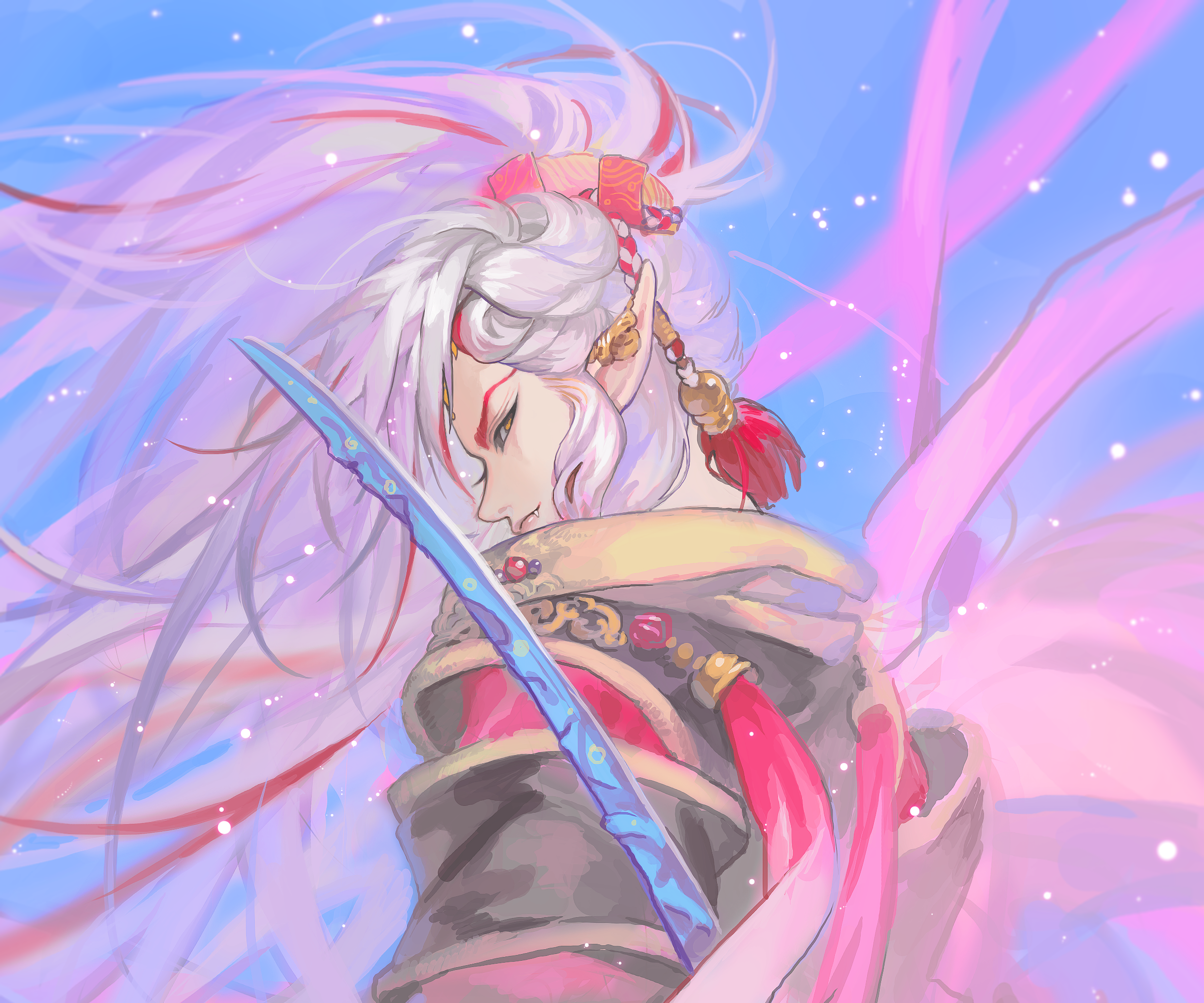 Character from Thunderbolt Fantasy with sword HD Wallpaper