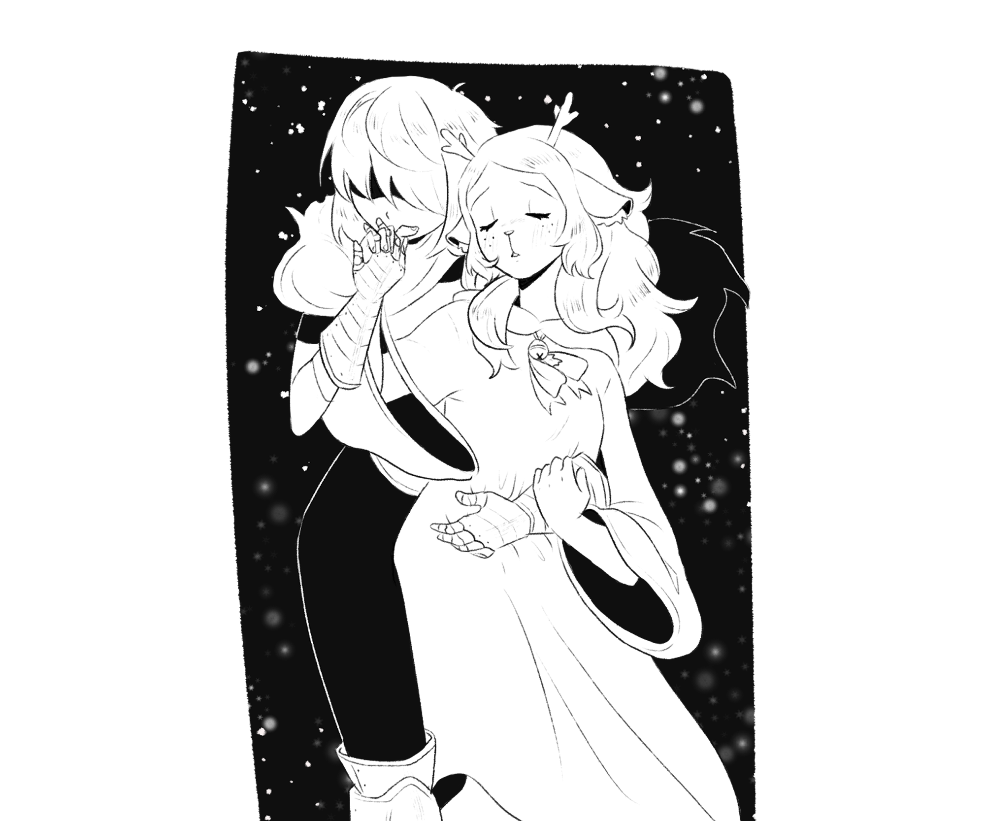 Kris and Noelle Holiday from Deltarune HD Wallpaper