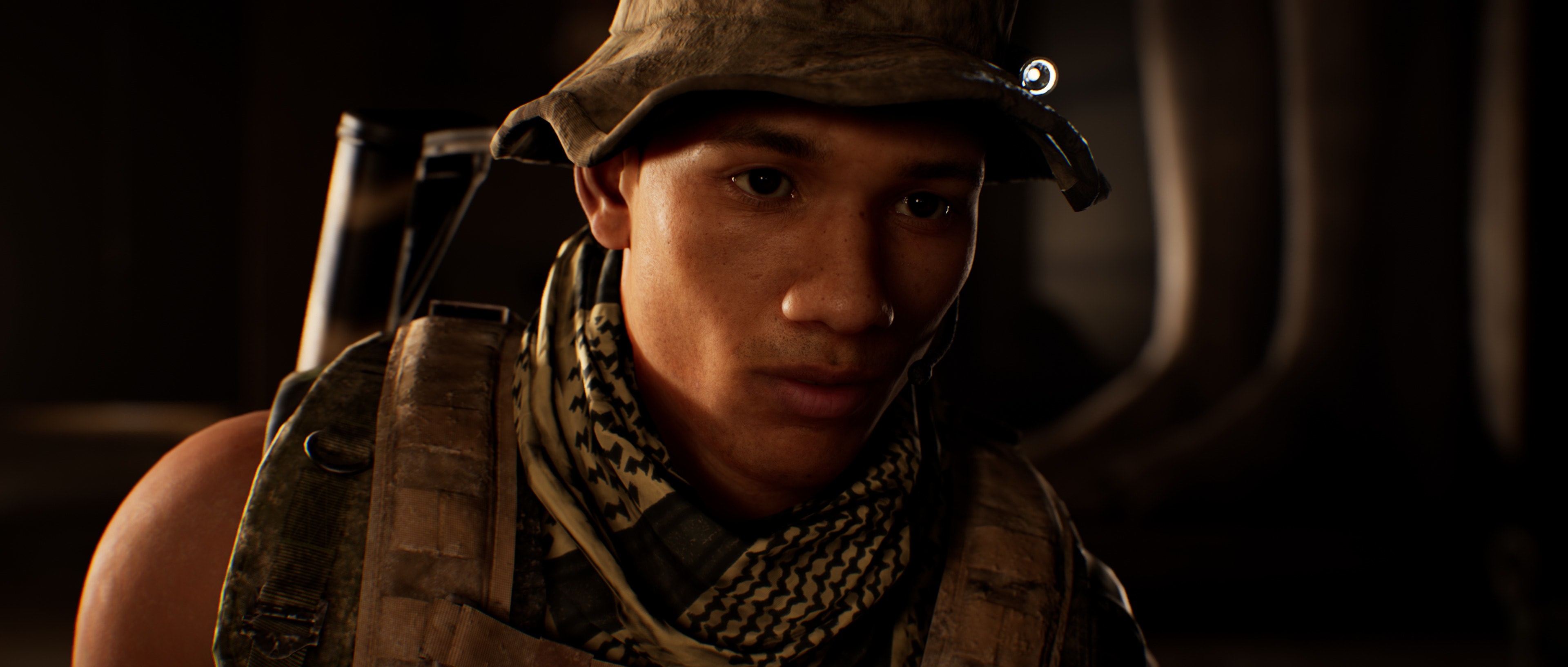 Soldier in a bucket hat and tactical gear HD Wallpaper