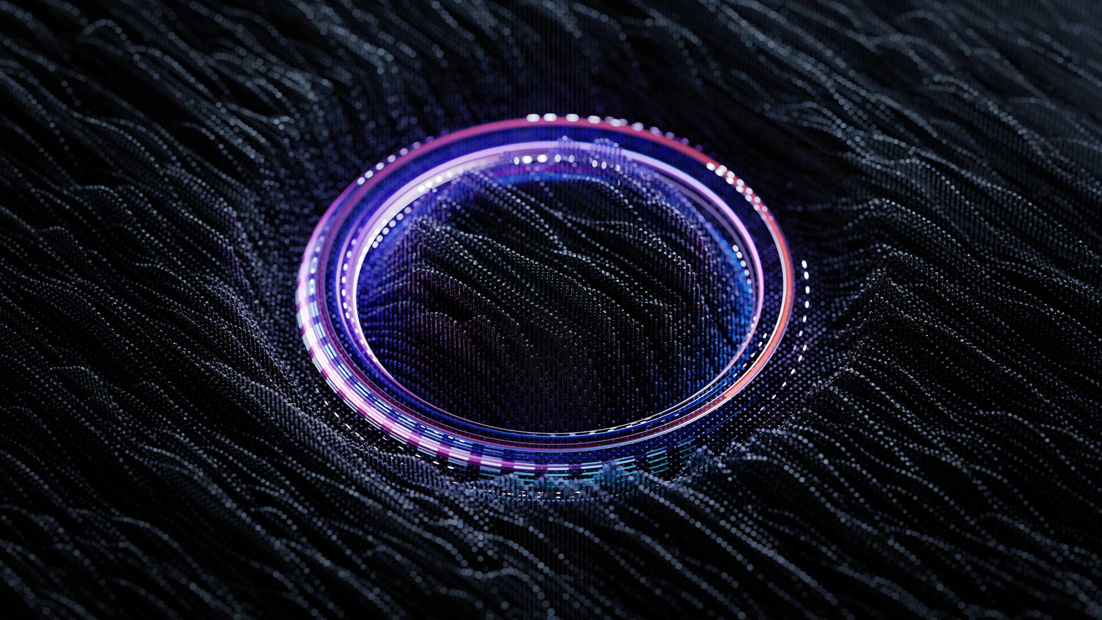 Abstract 3D Circle with Purple and Pink Glow HD Wallpaper